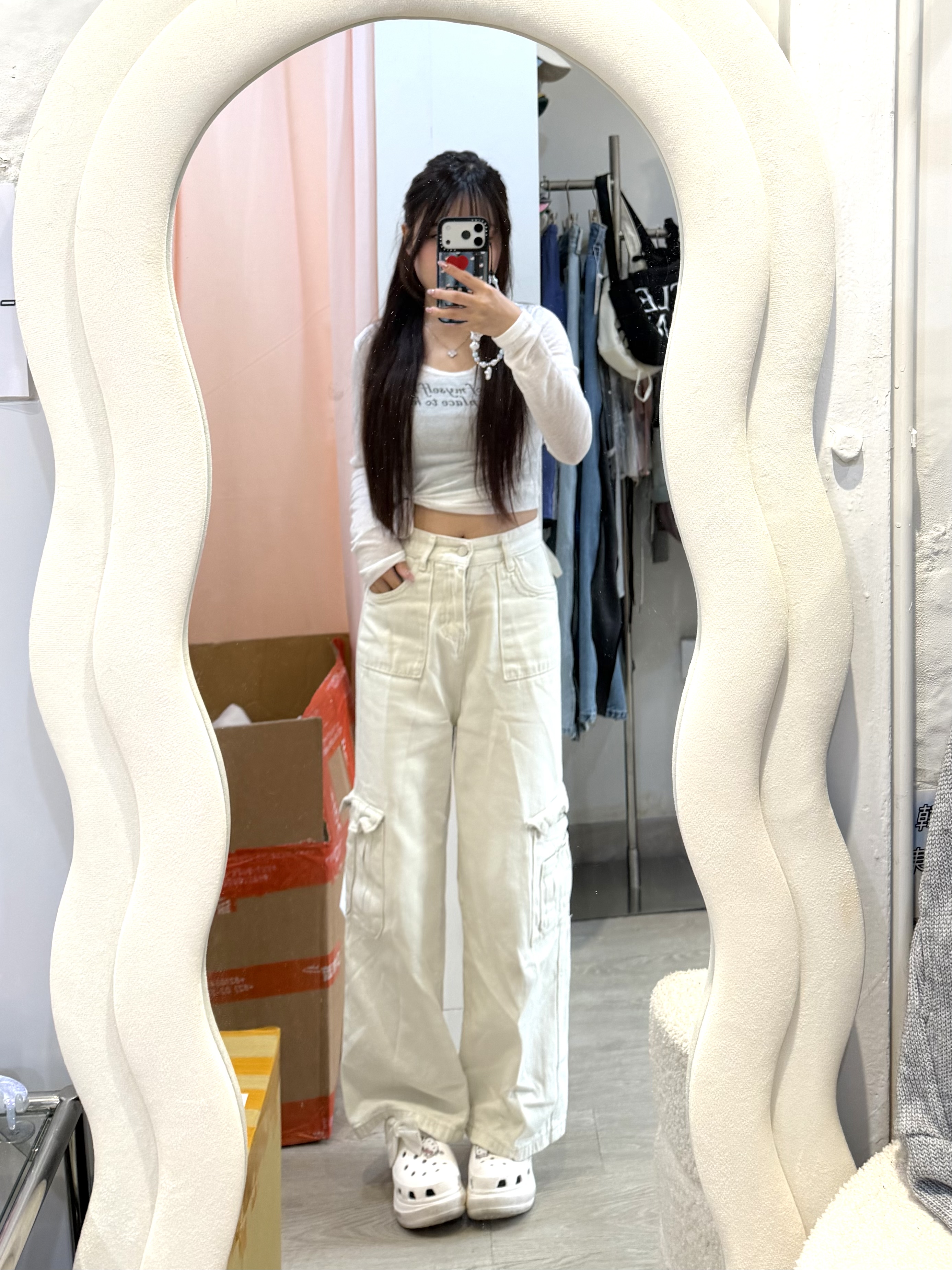 已售罄❌韓國斜膊字母透透長袖TOP