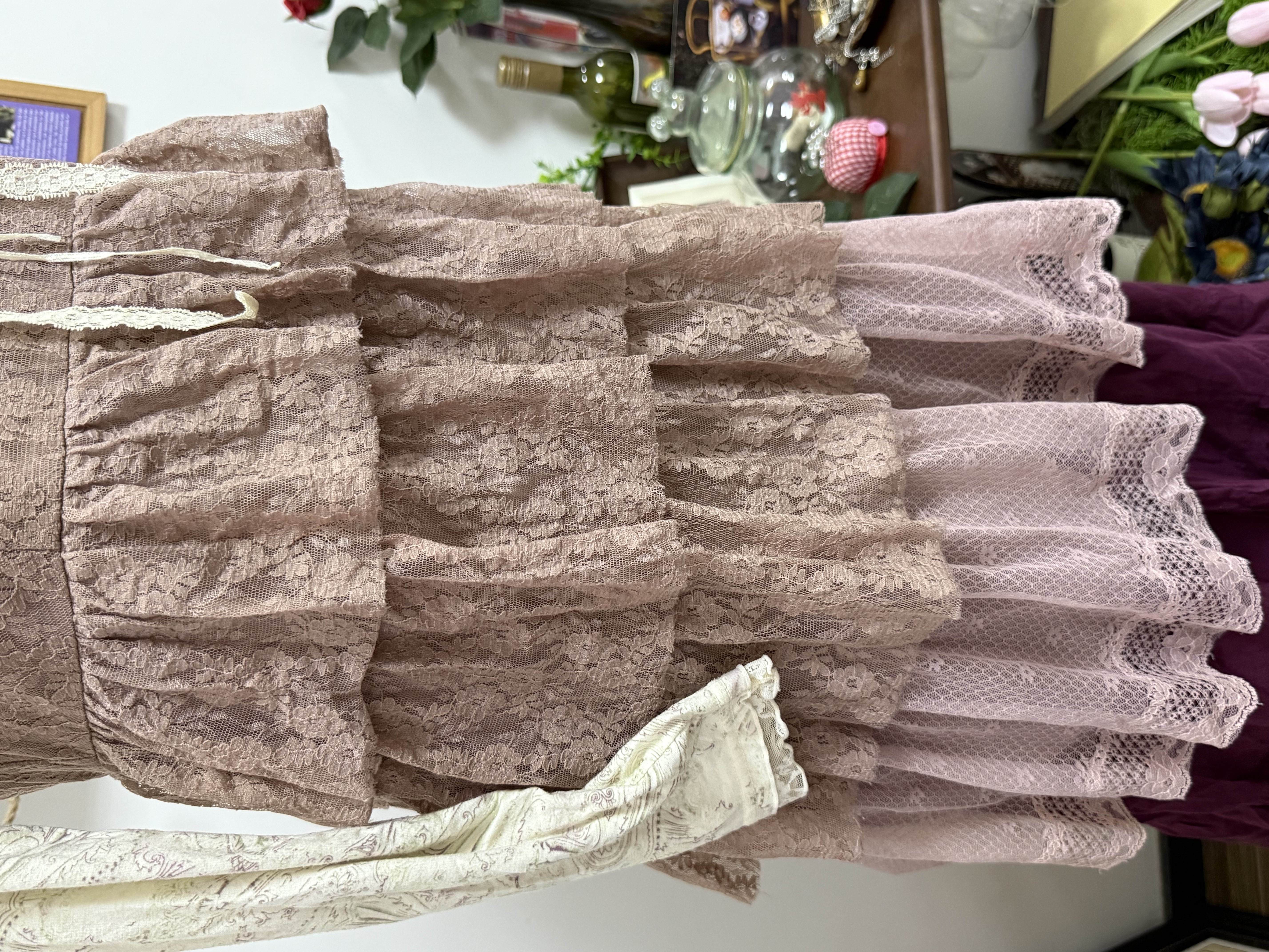 Pink Three-Layer Lace Outerwear