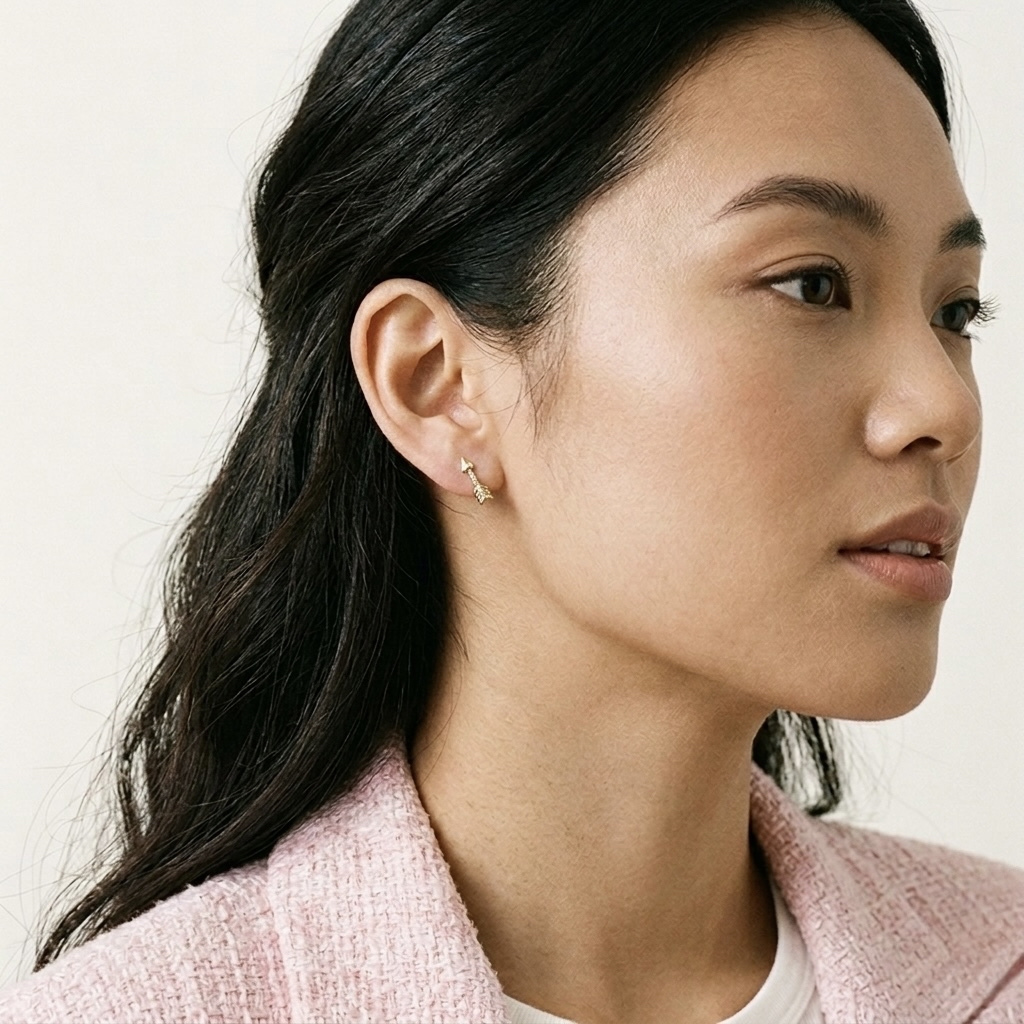 Arrow Stud Earring Plaqué or