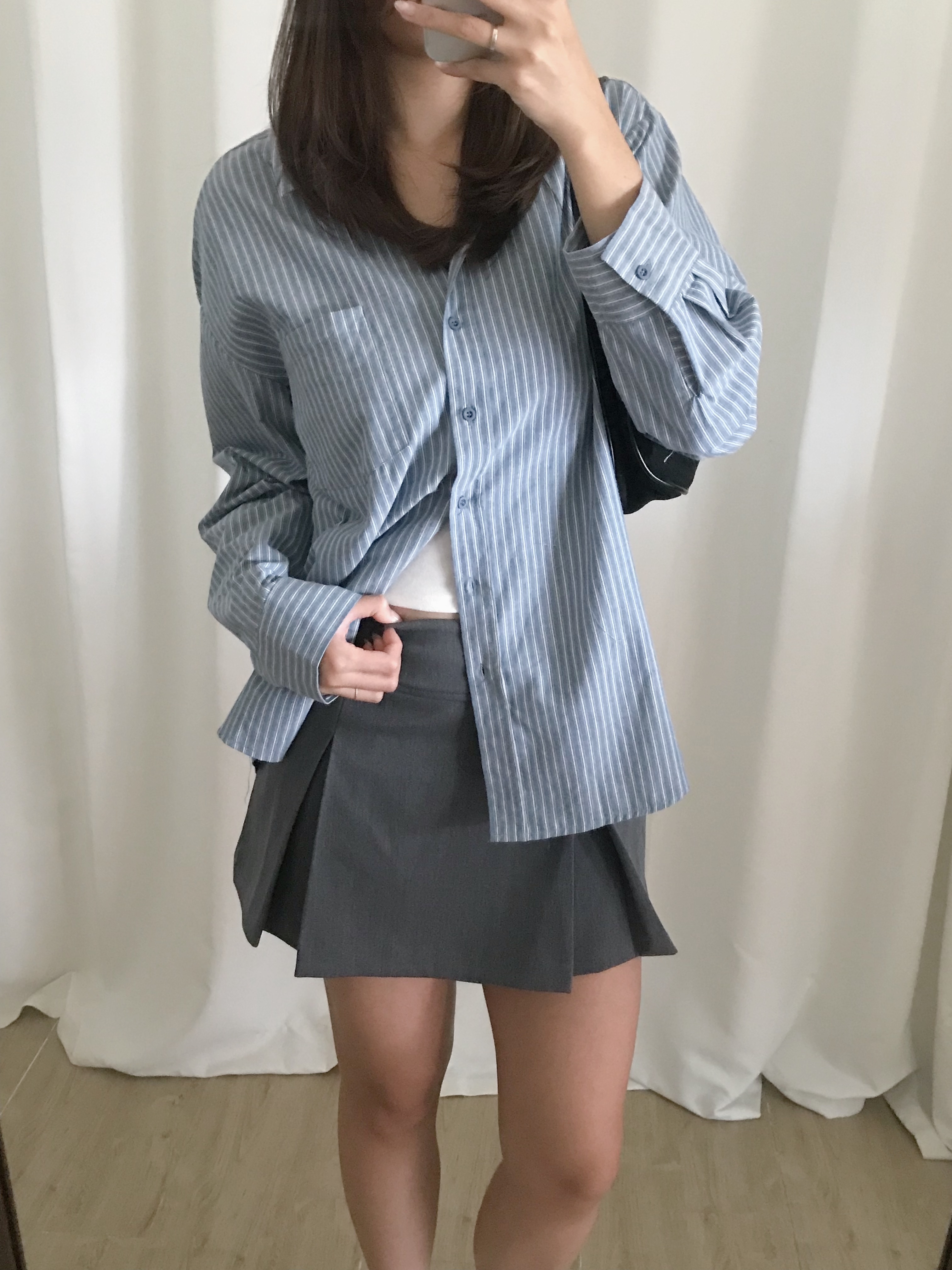 慵懶直條紋襯衫(兩色入)