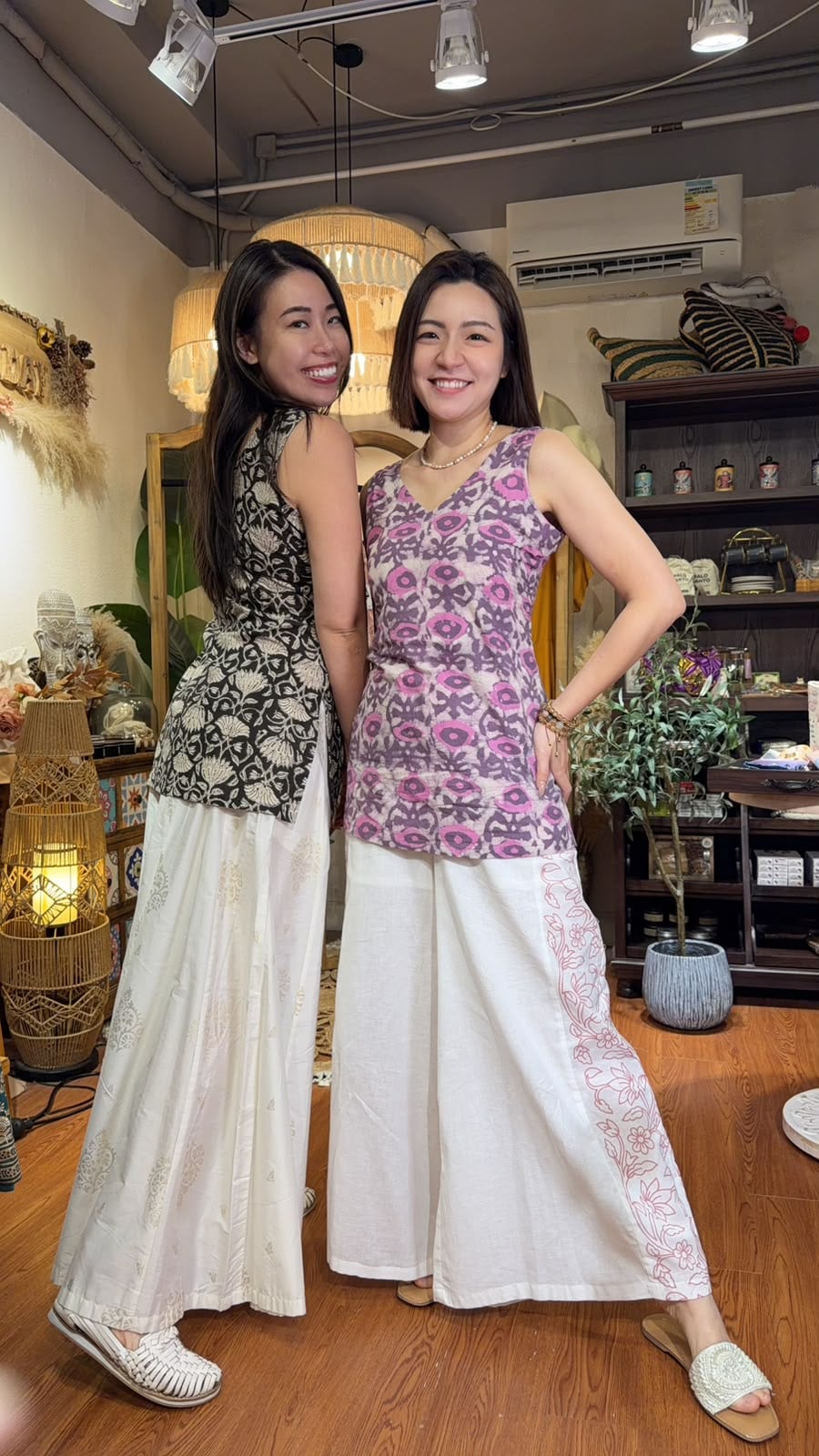 3172 Purple x Pink Blockprint Sleeveless Top (2 Way)