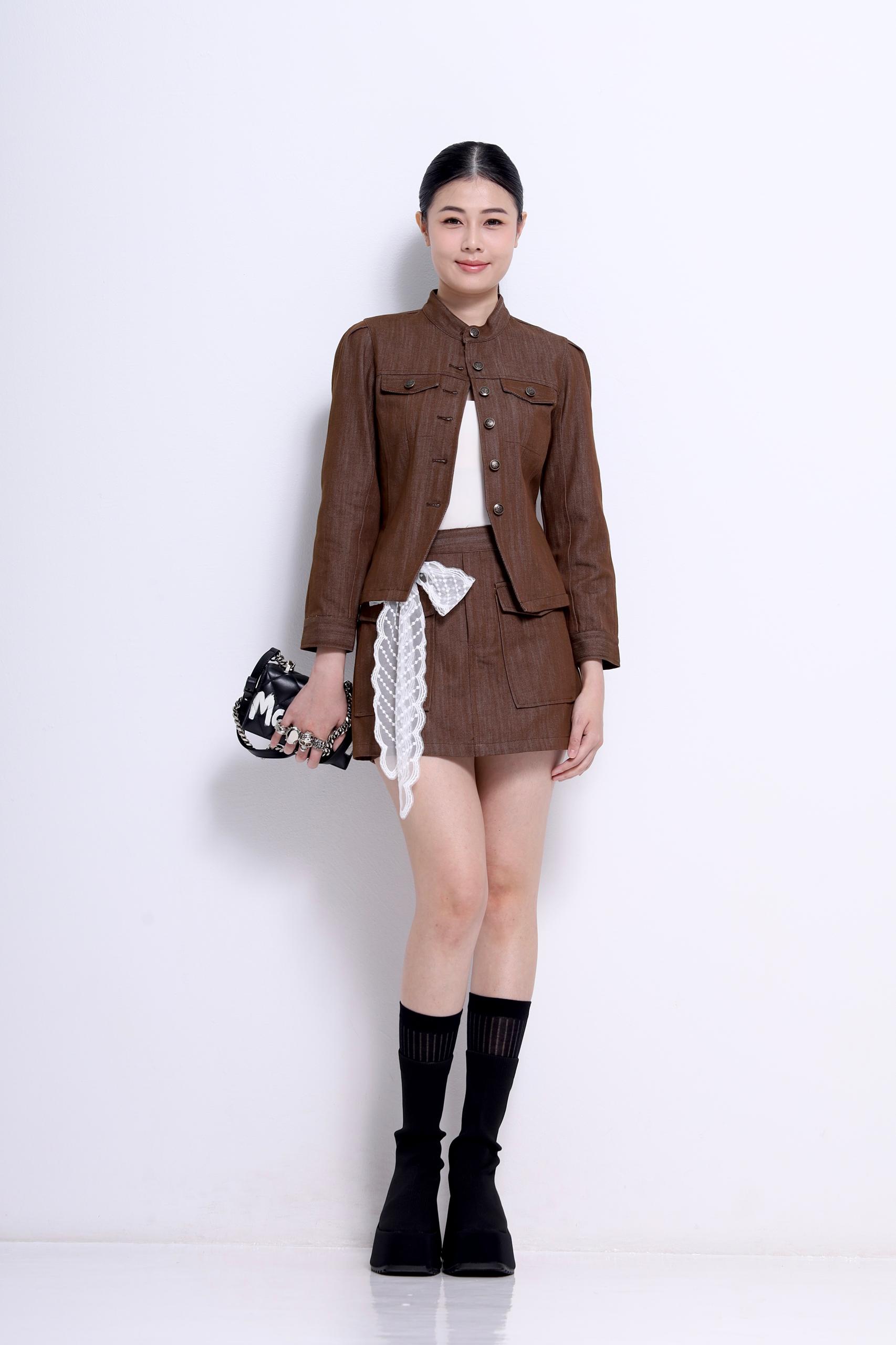 CP1639 FRONT POCKET DENIM SKORT