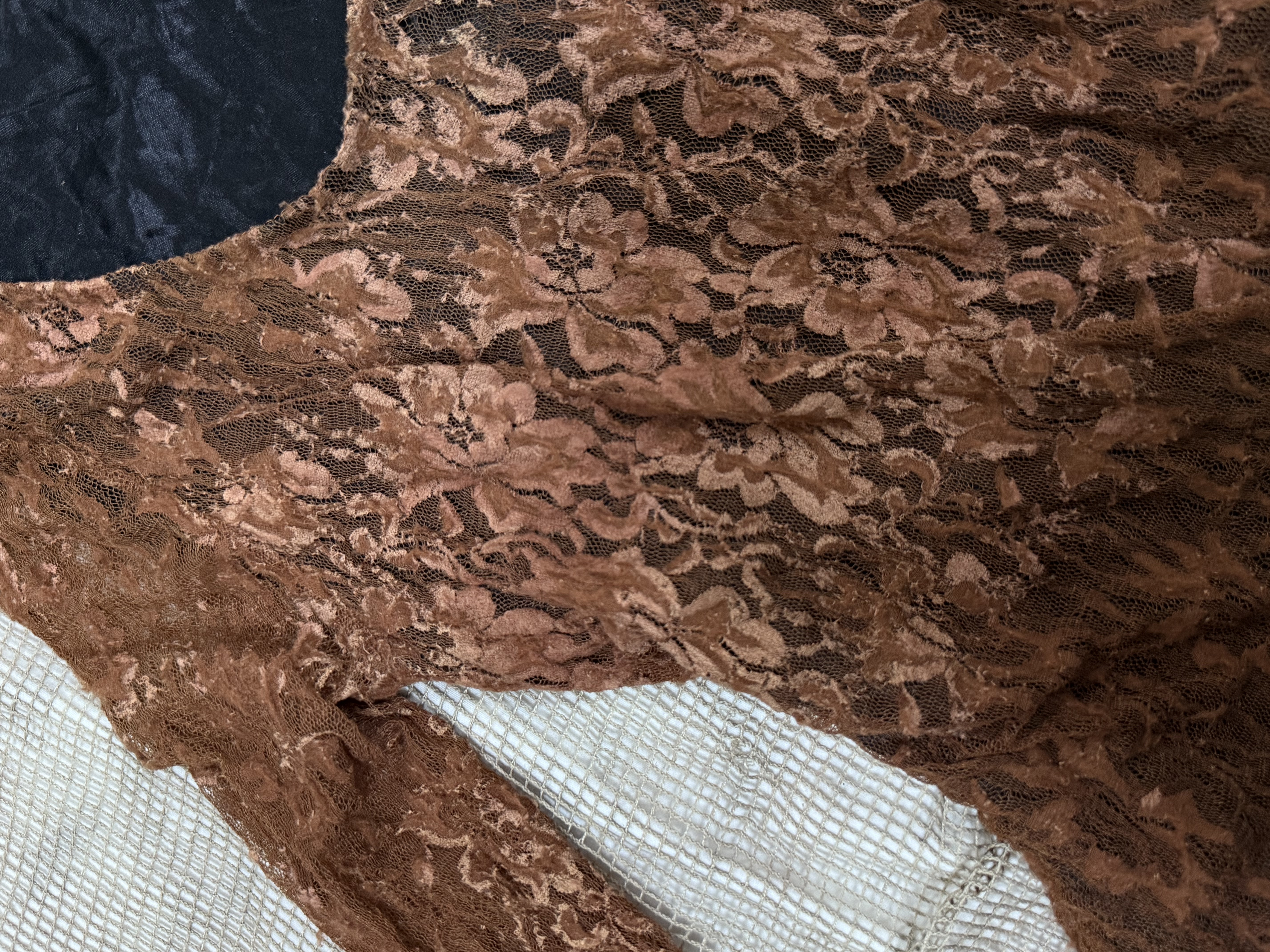 Lace Peplum Top with Tulle Hem