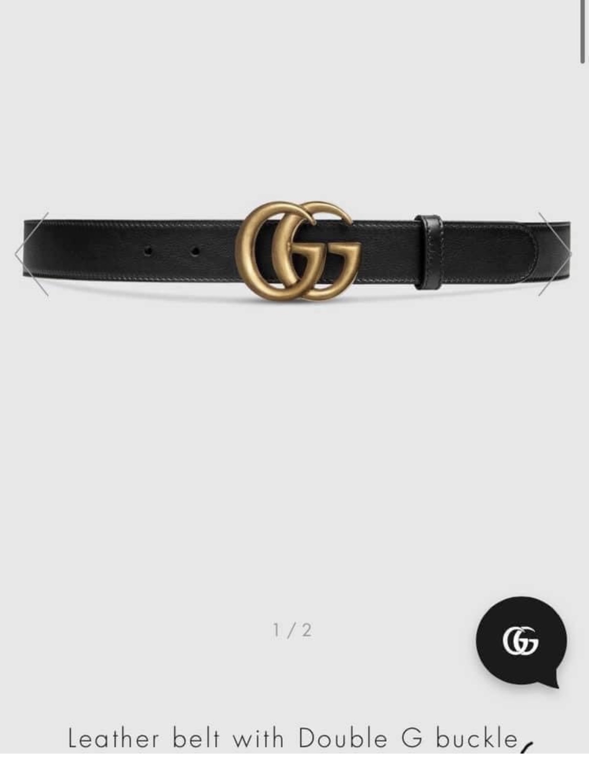 Gucci 經典黑金皮帶 75cm