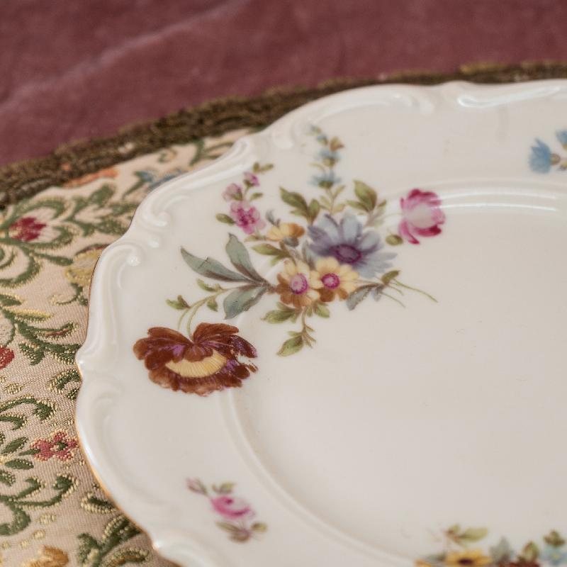 Vintage 1931-1939 German C.T. Altwasser Sophisticated Scrollwork Tea Set Trio - Tea set with cake plate (MZ015)
