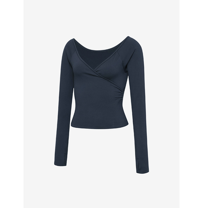【包身薄Outer】預購_Brushed Off-Shoulder Wrap Long Sleeve