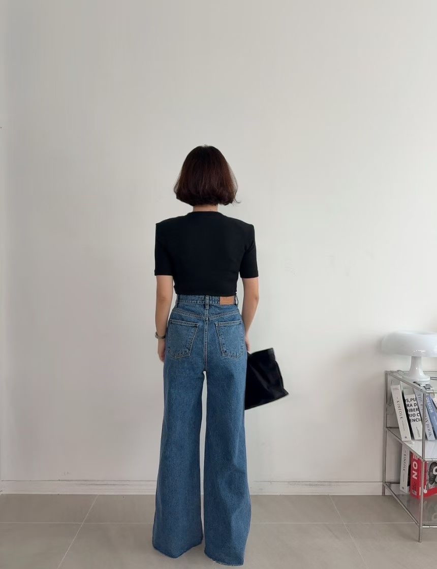 H38 V線高腰牛仔褲