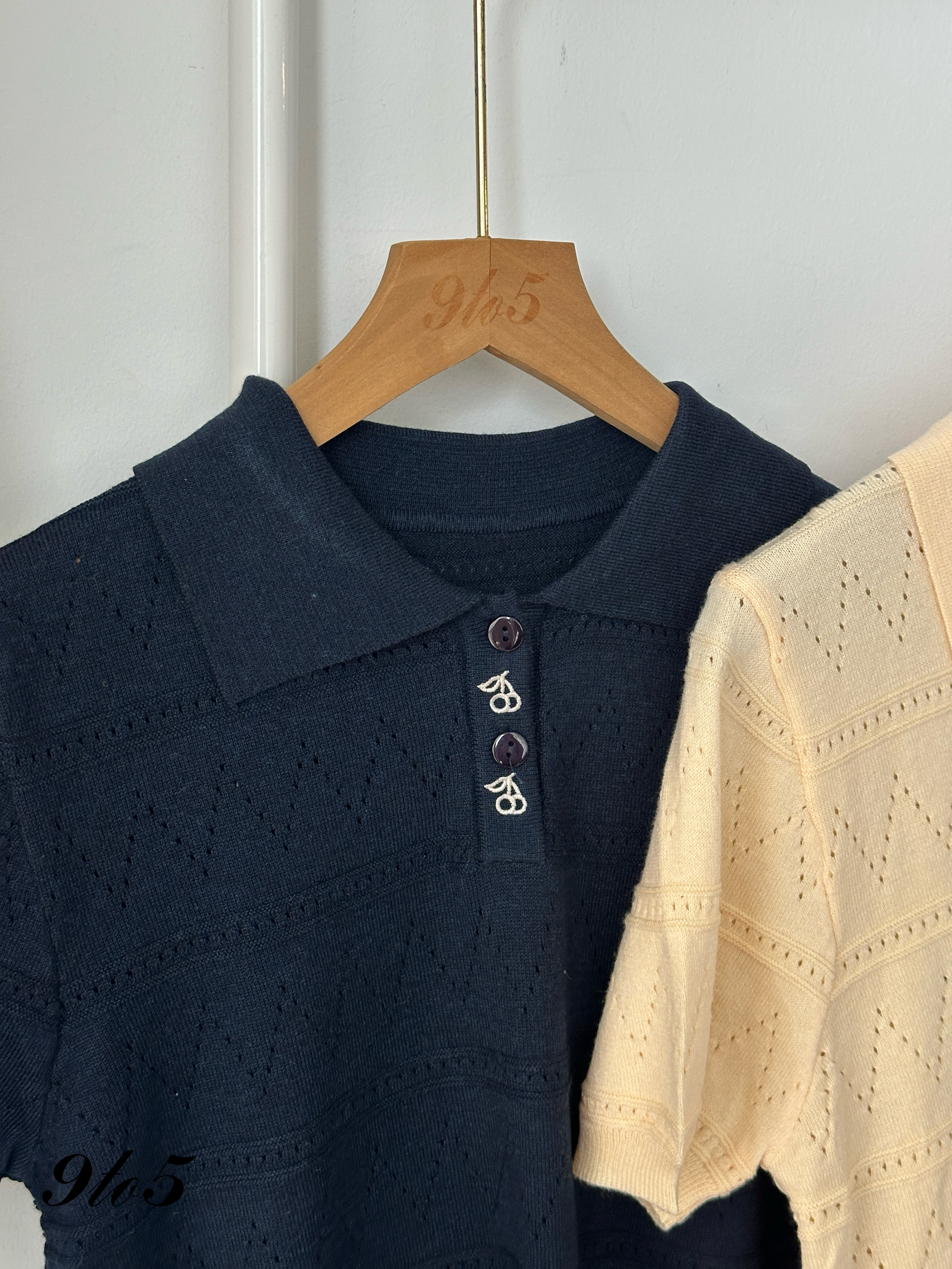 T4029 Knit Polo Tee - Blue & Yellow