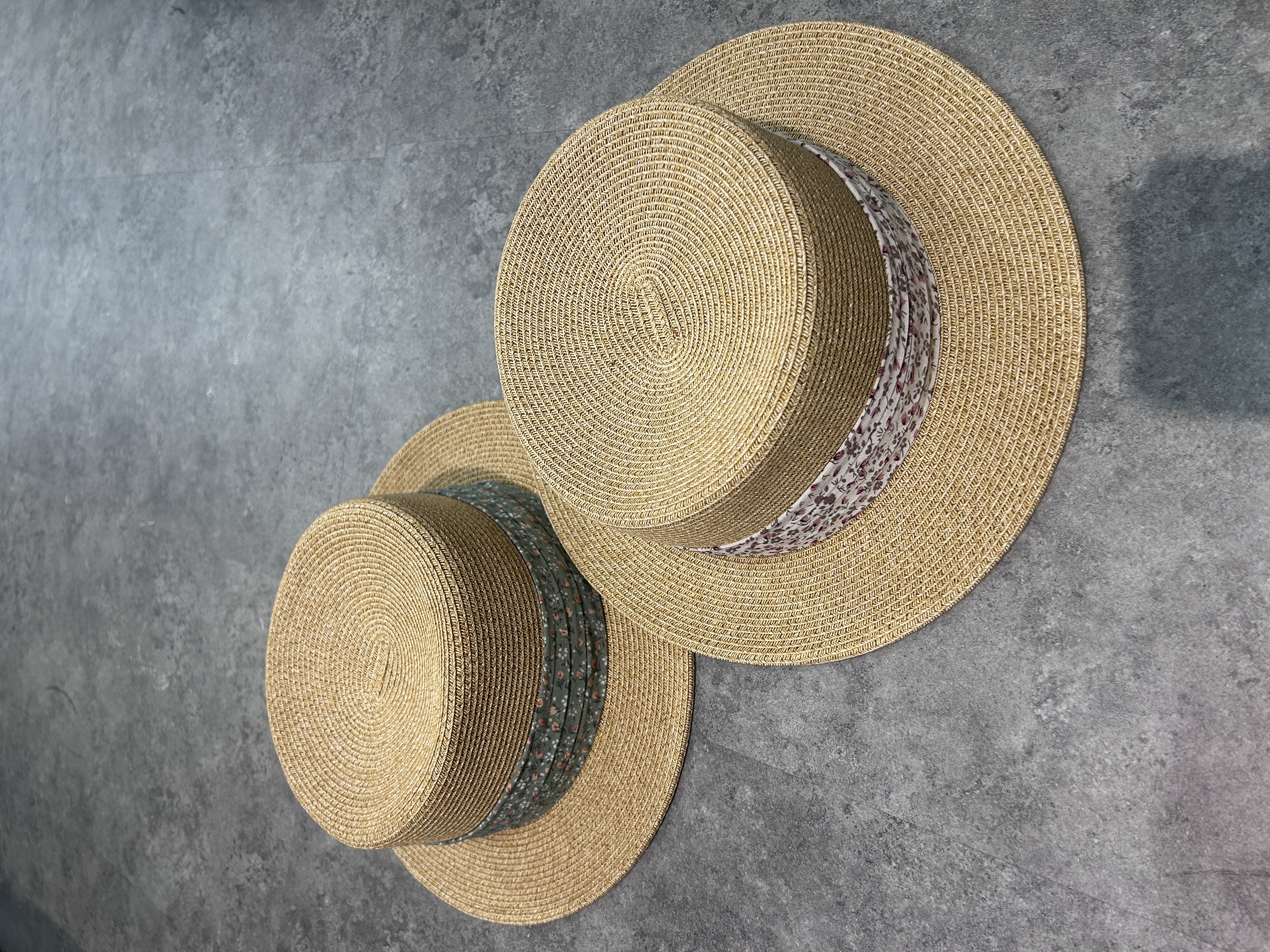 小碎花帶圈草帽