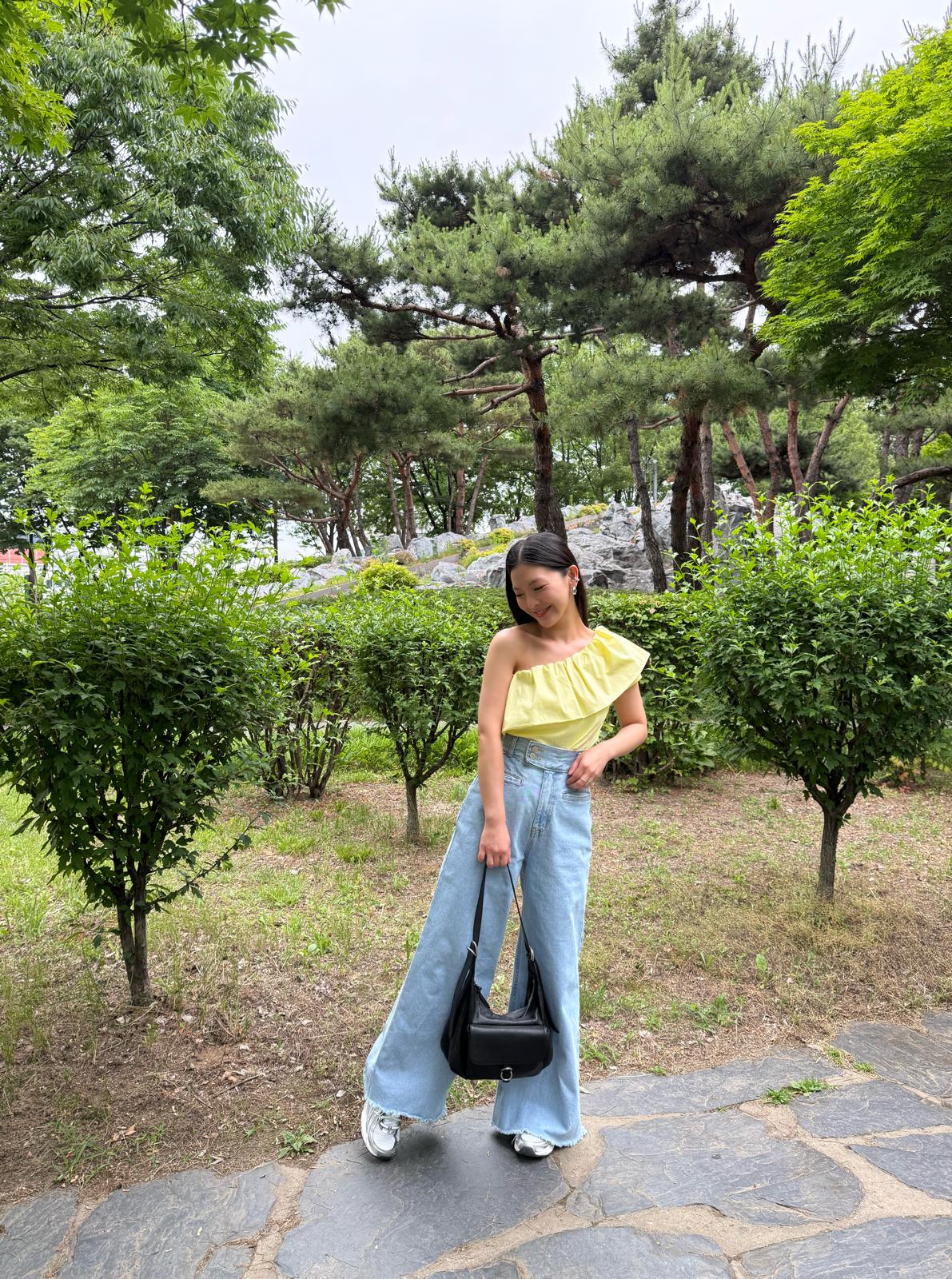 M03 恤衫拼棉兩著ruffle Top