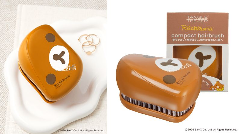日本直送 TANGLE TEEZER x Rilakkuma 鬆弛熊 Compact Styler Hair Brush Comb 便攜式 護髮梳