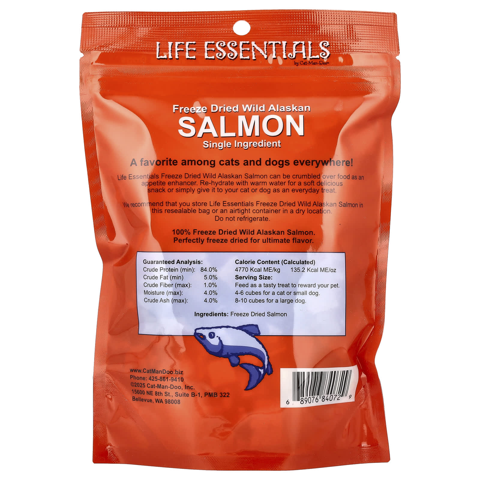LIFE ESSENTIALS Cat-Man-Doo 野生阿拉斯加鮭魚凍乾寵物零食 貓狗通用 無添加