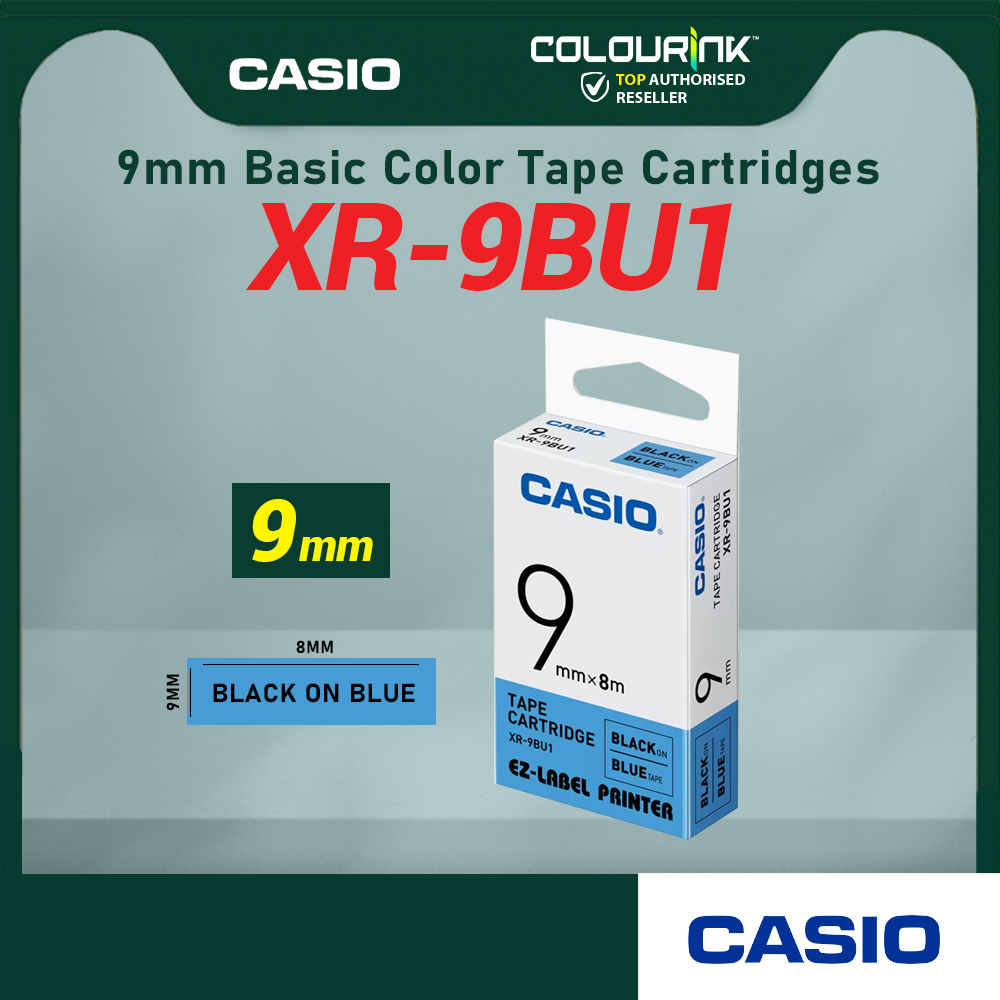 CASIO ORIGINAL GENUINE 9MM EZ LABEL TAPE FOR KL-120 KL-130 KL-820 KL-60 KL-HD1 KL-8400 KL-G2