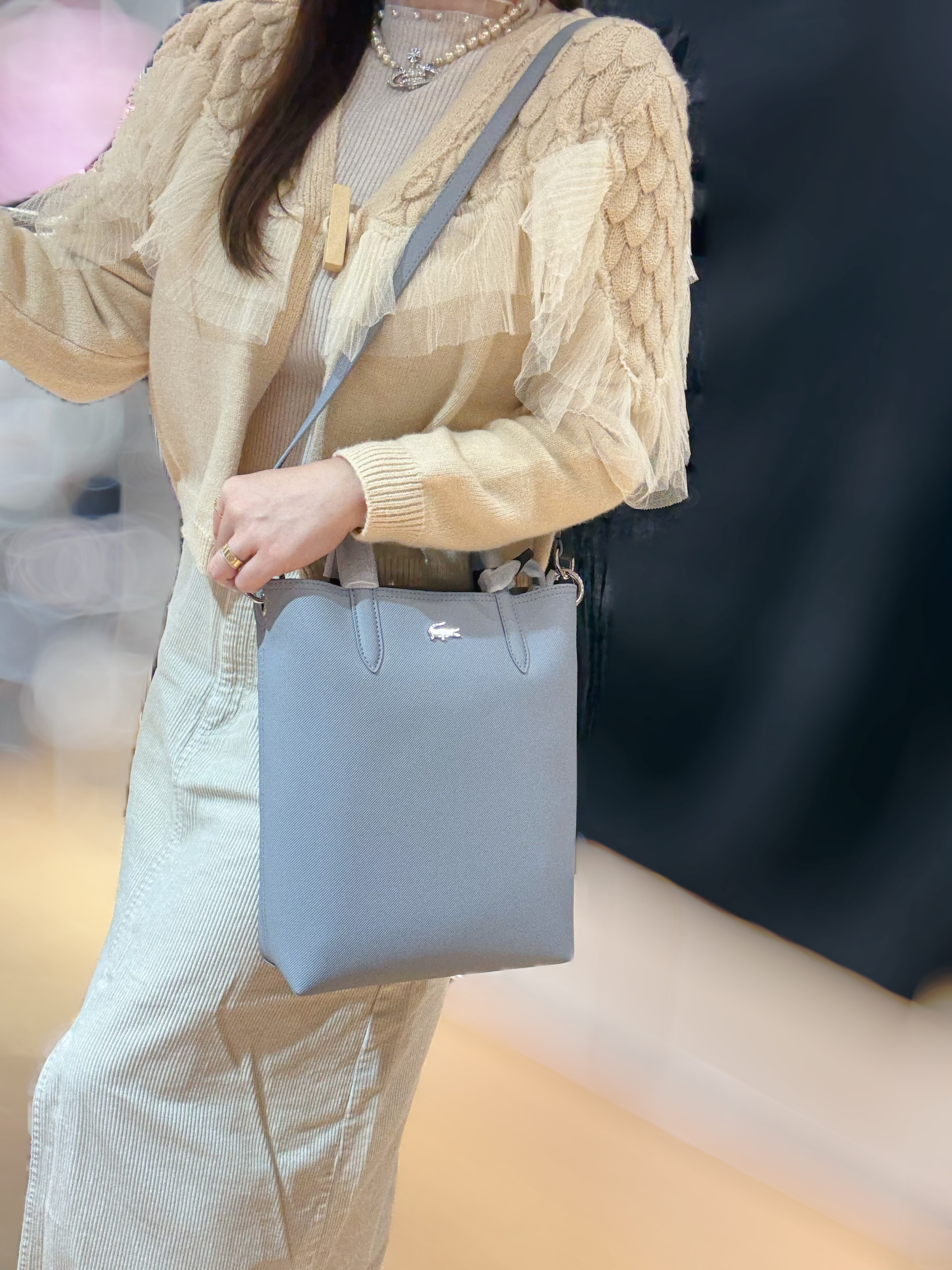 Lacoste Anna tote grey/blk