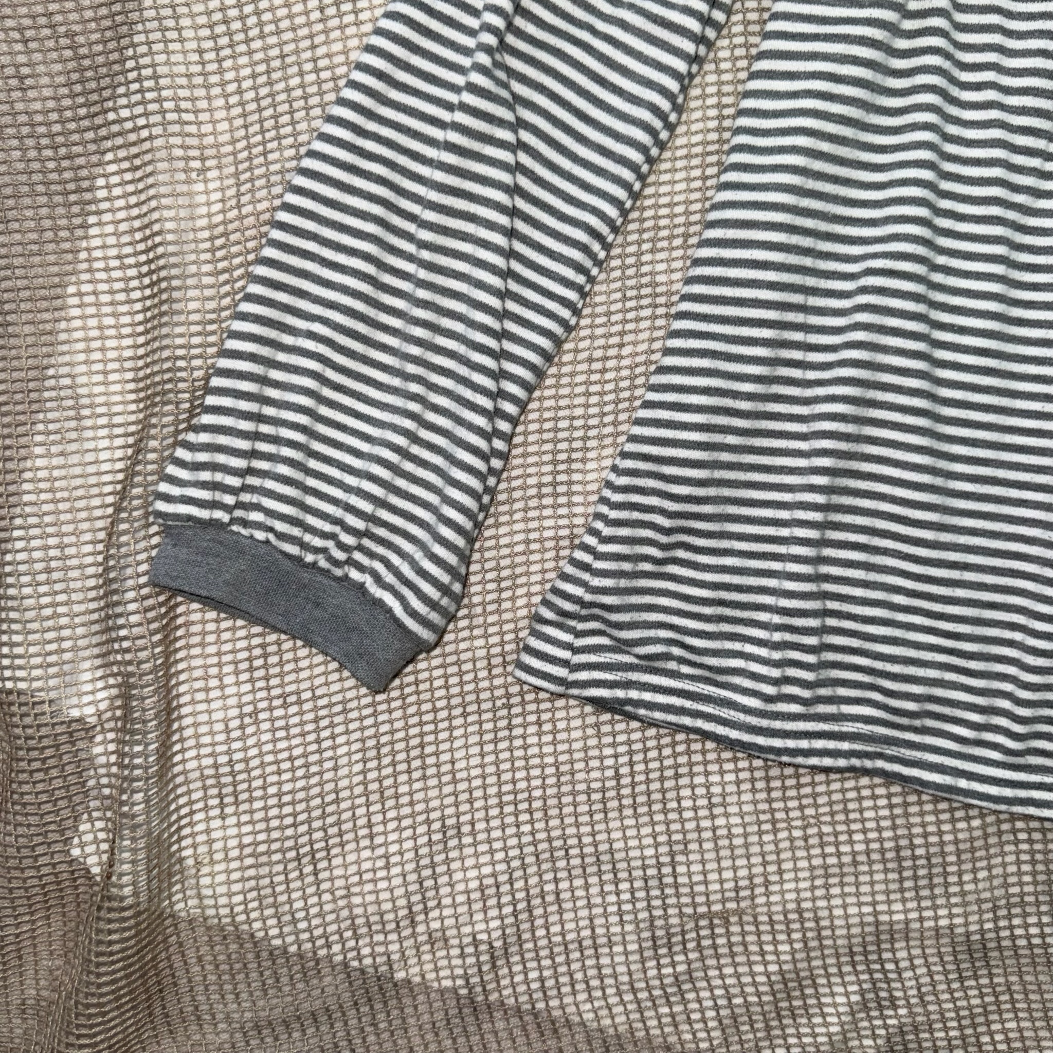 Striped Long Sleeve Top with Lace Trim and Ribbon