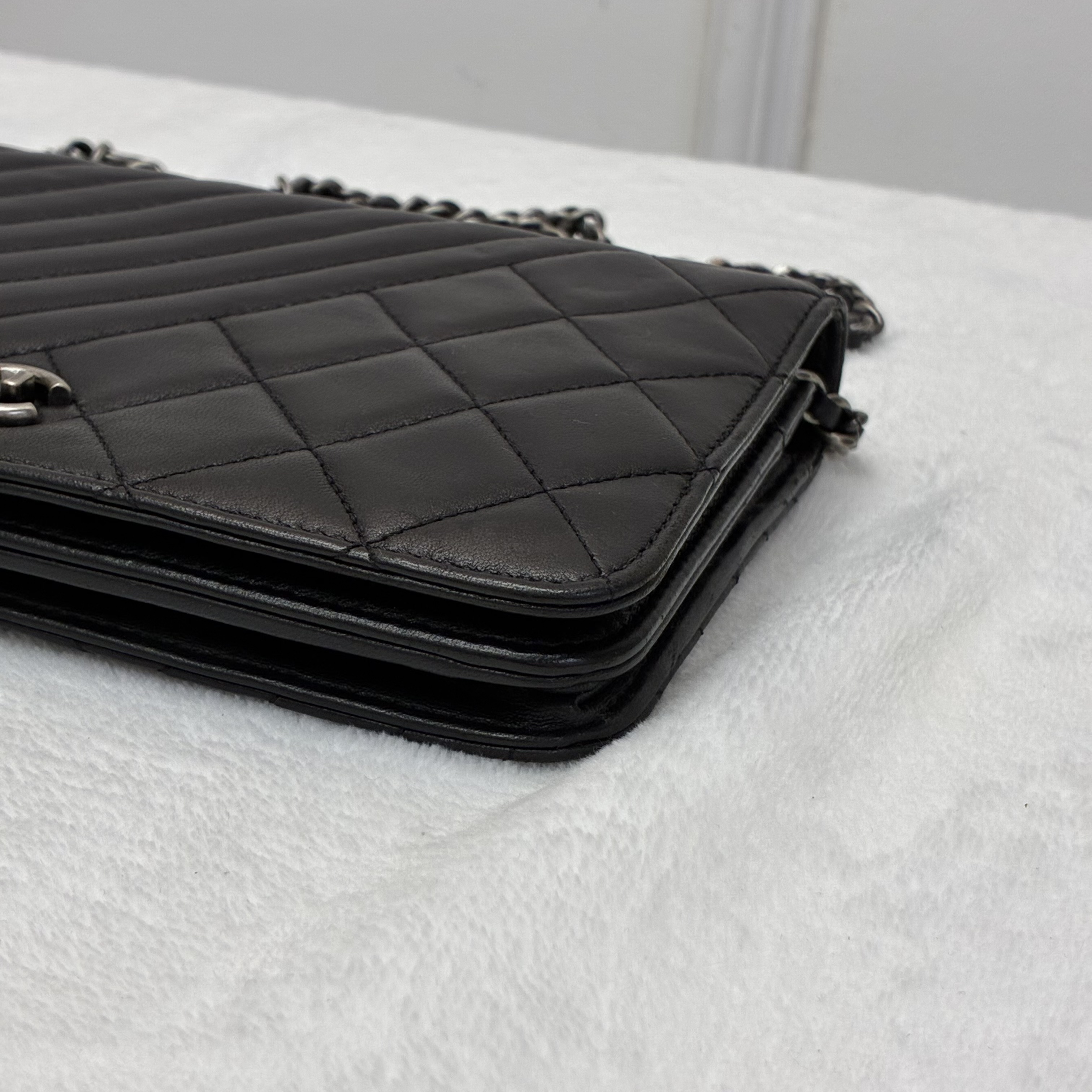 Chanel boy woc黑色銀扣