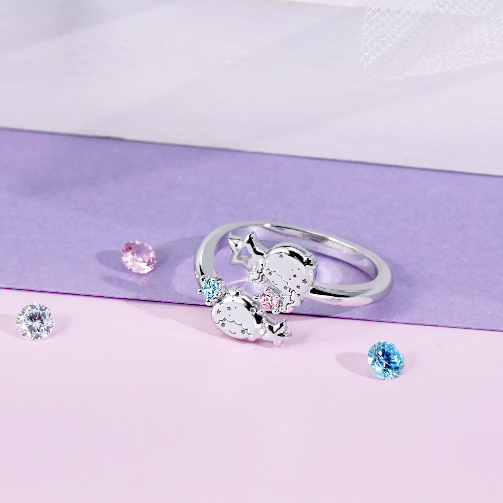 📦訂購 台灣限定 STORY 故事銀飾 X 三麗鷗 Sanrio Little Twin Stars 50th星舞系列 雙子星晶鑽純銀戒指