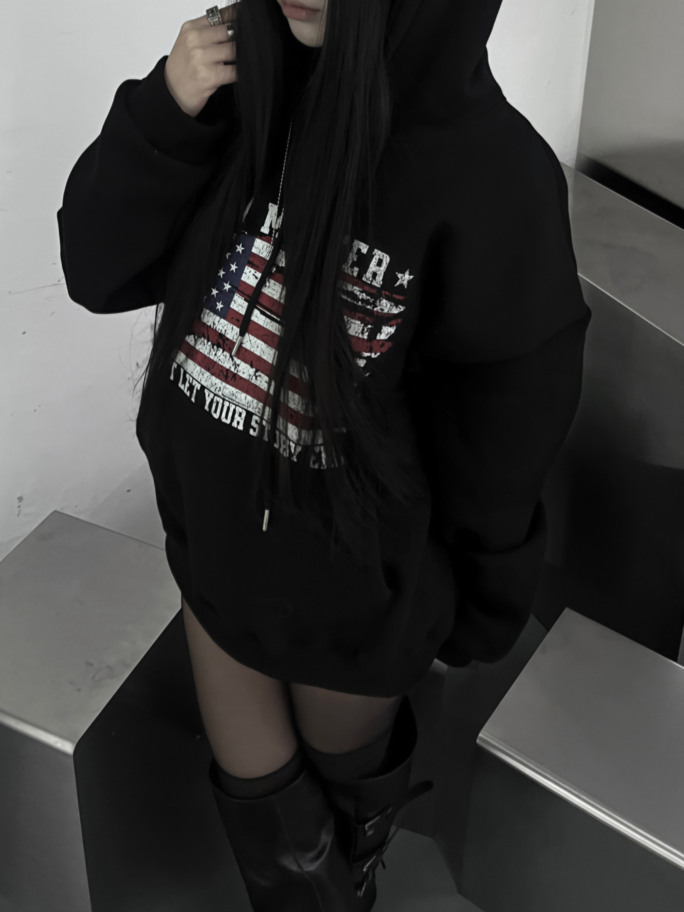 American Flag Oversized Hoodie(Unisex)