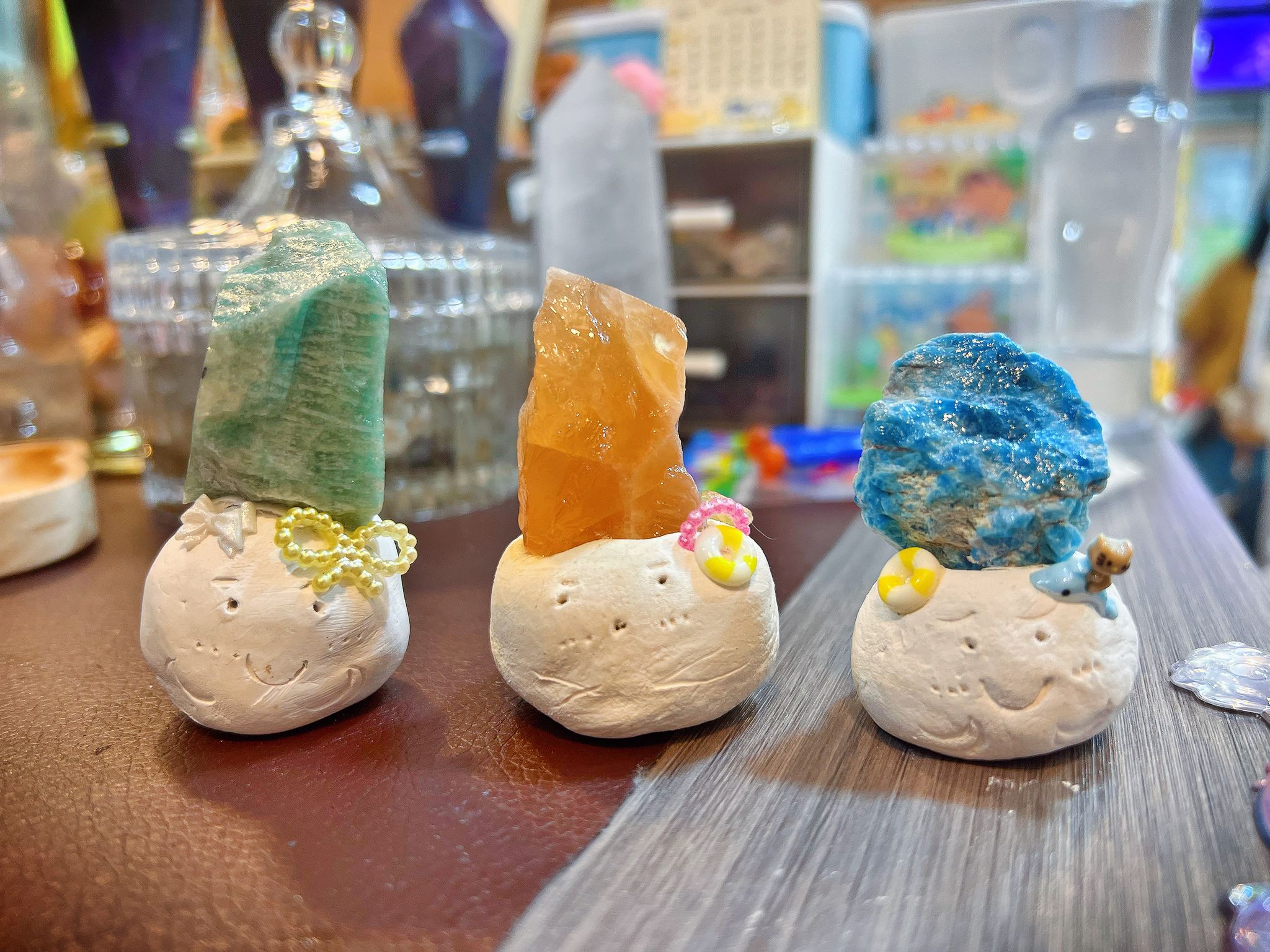 可愛的水晶黏土擺設