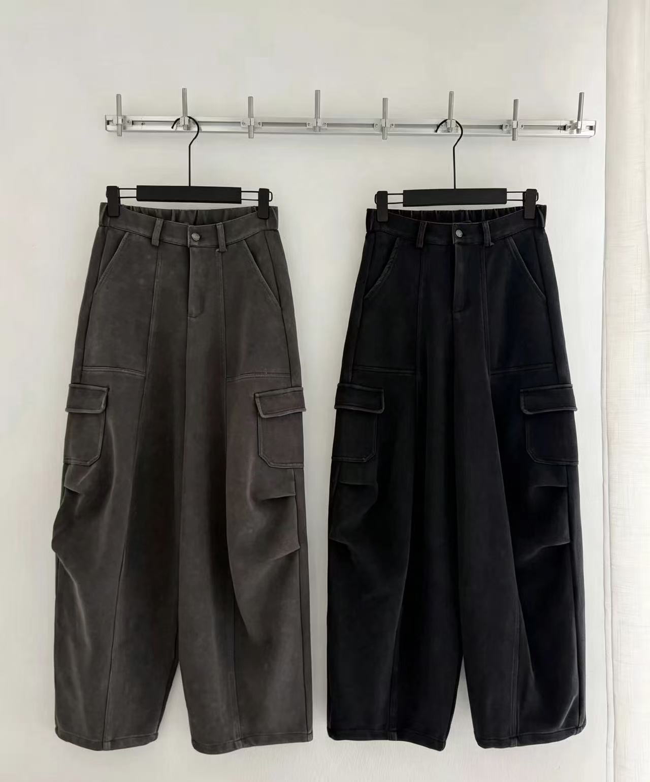 立體cut 工裝洗水衞衣料褲