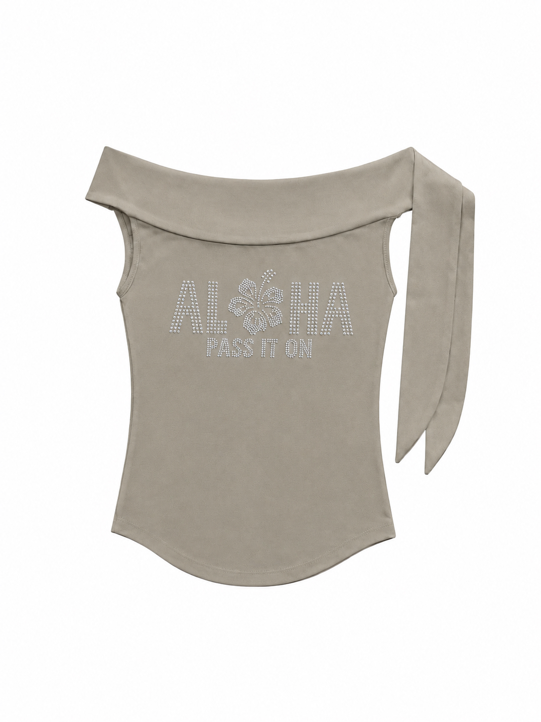 Rhinestone Off-Shoulder Top