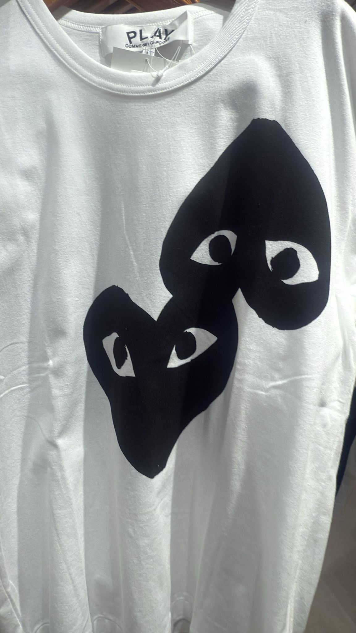 CdG 黑色上下倒心tee Xxs-XXL