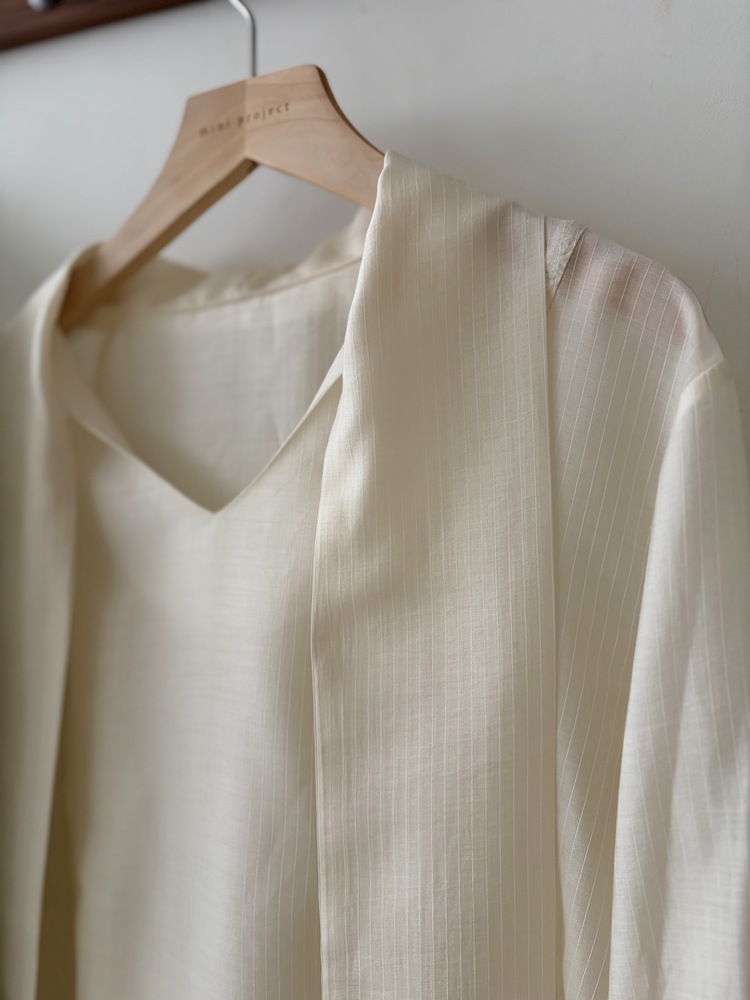 Aurelie Scarf-Tie Blouse (Mint)