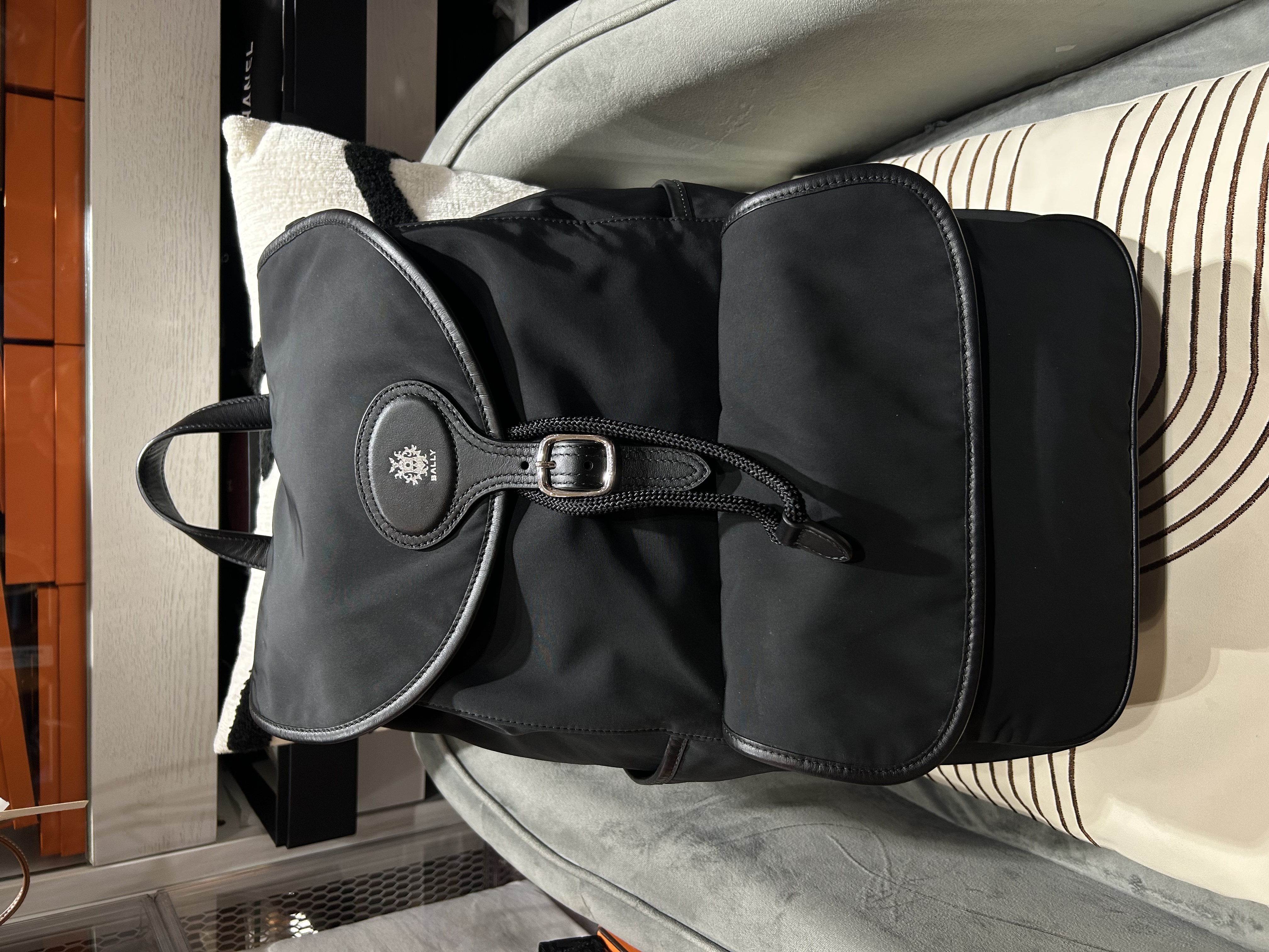 BALLY B-Light backpack Black Nylon 100%Authentic, 95%New