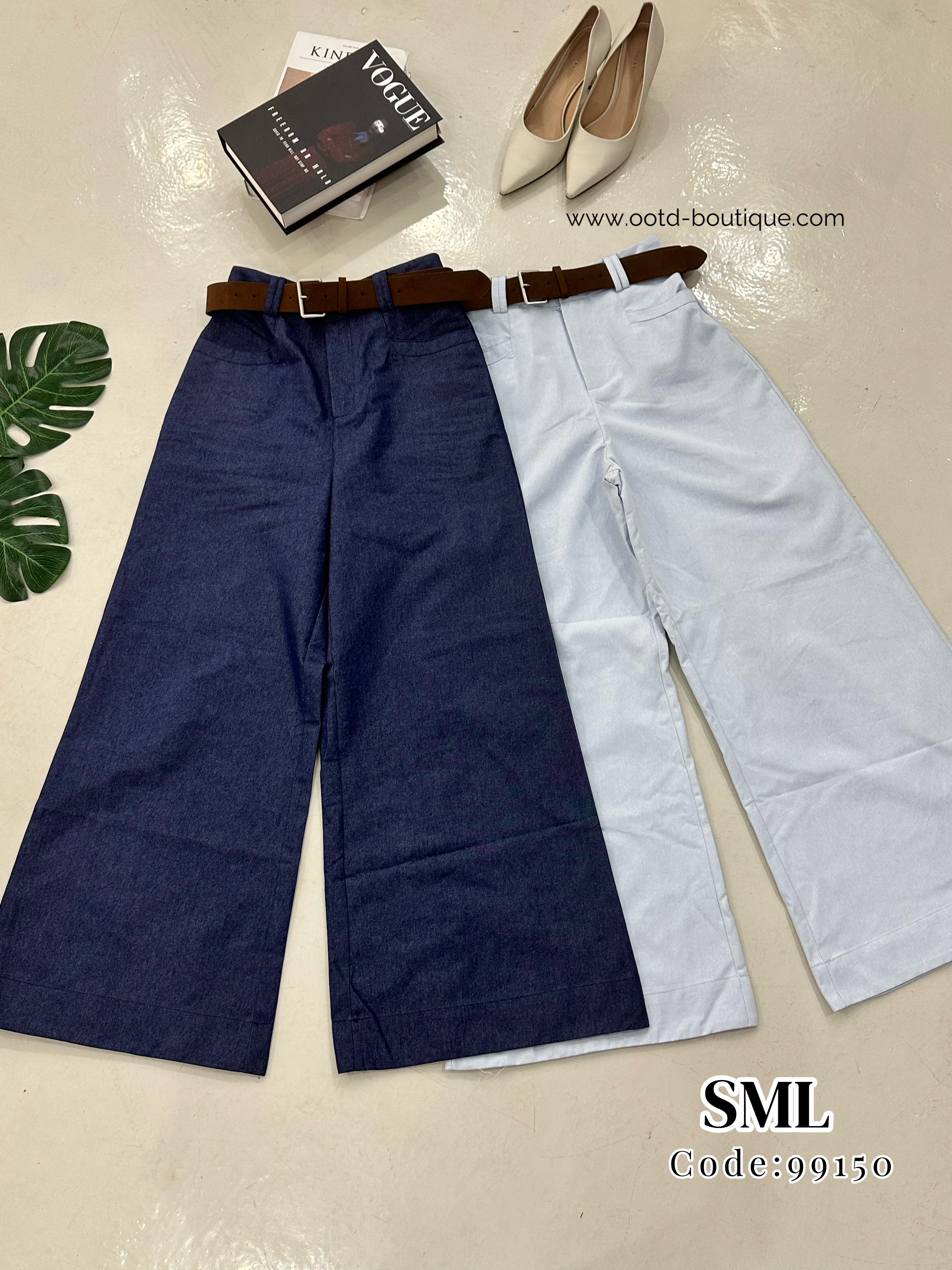 99150 PREMIUM LONG PANT 仿牛仔色直筒宽长裤