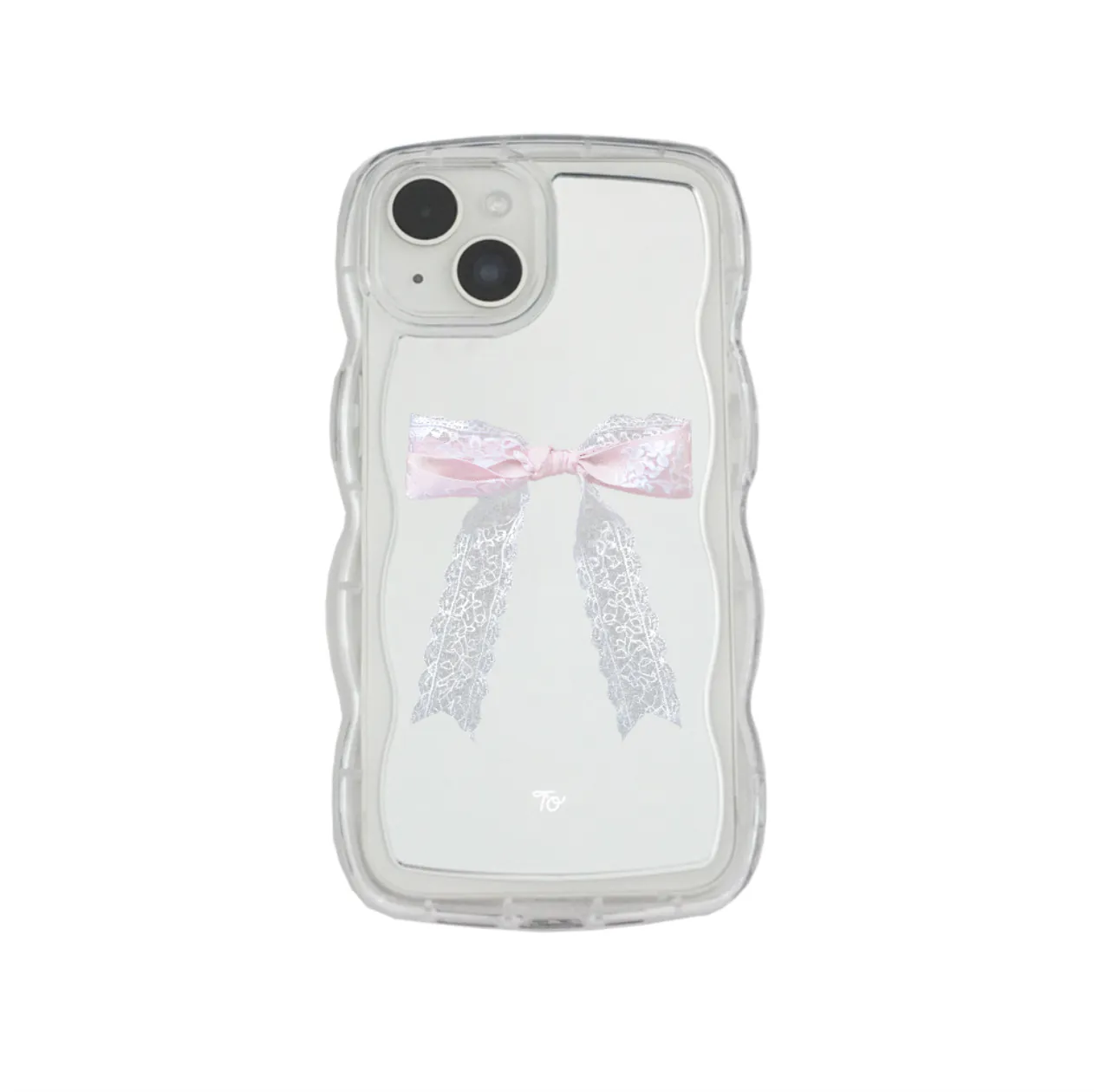 【Ballerina Lace Ribbon】波浪邊框鏡面 iPhone Case