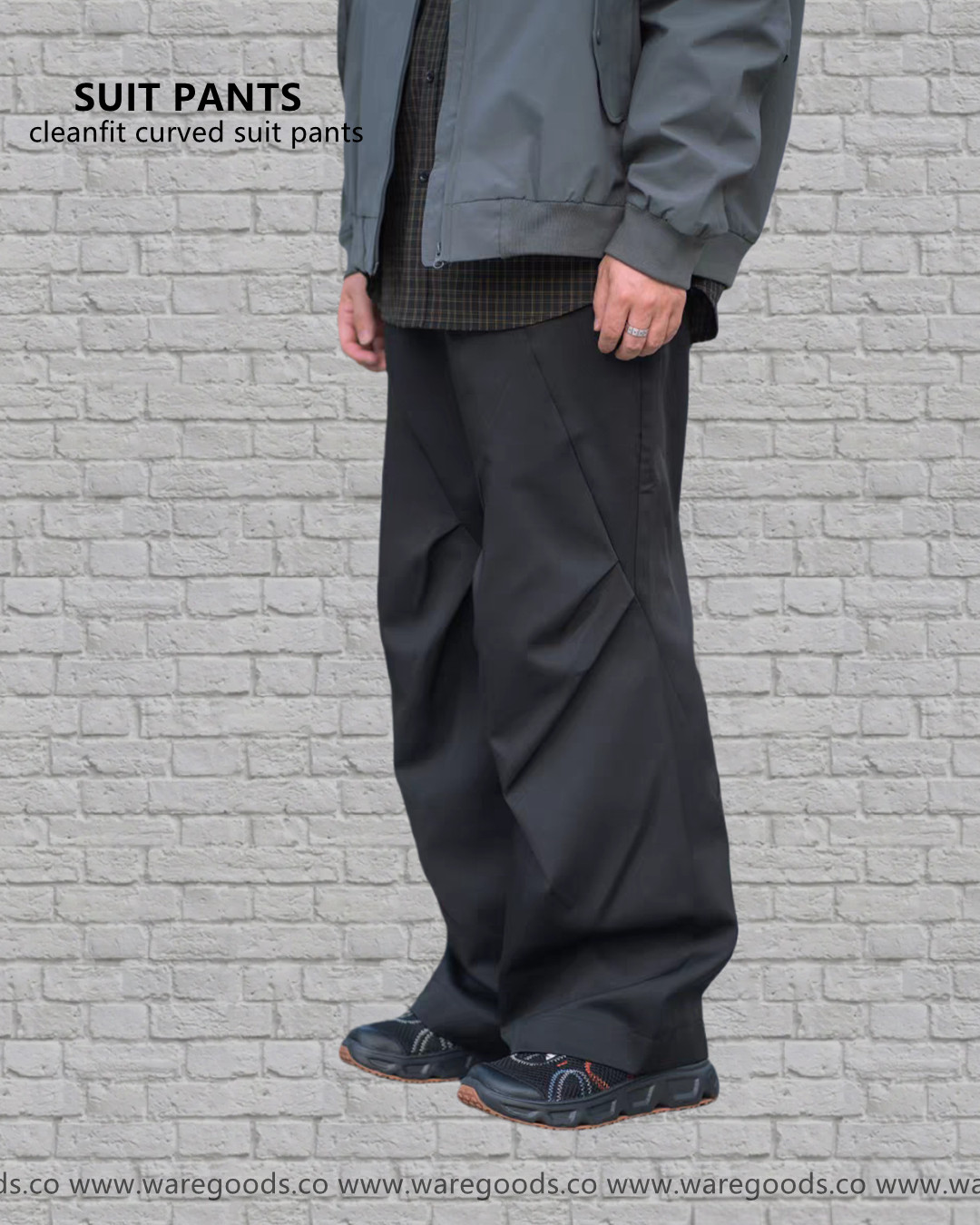 W21皺摺立體剪裁西褲