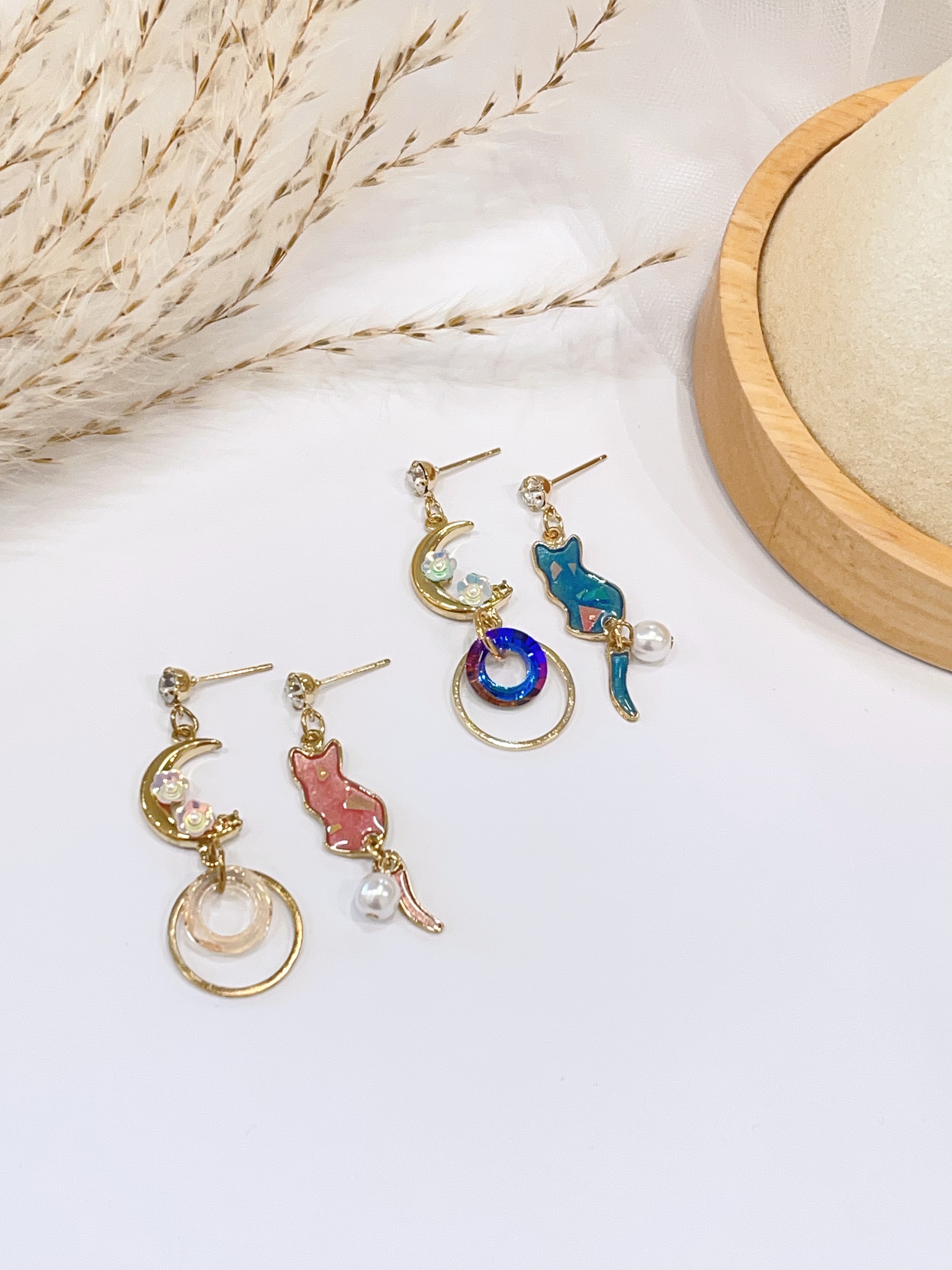 小清新星空小猫耳环