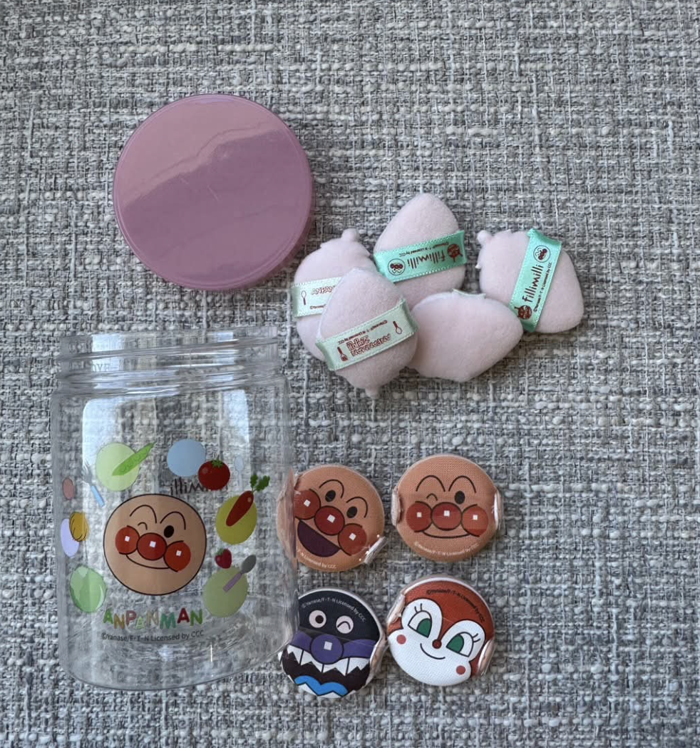 韓國 Fillimilli X 麵包超人 迷你粉撲 10入 +收納罐｜Mini Tong Tong Puff & Blush Puff Set 
