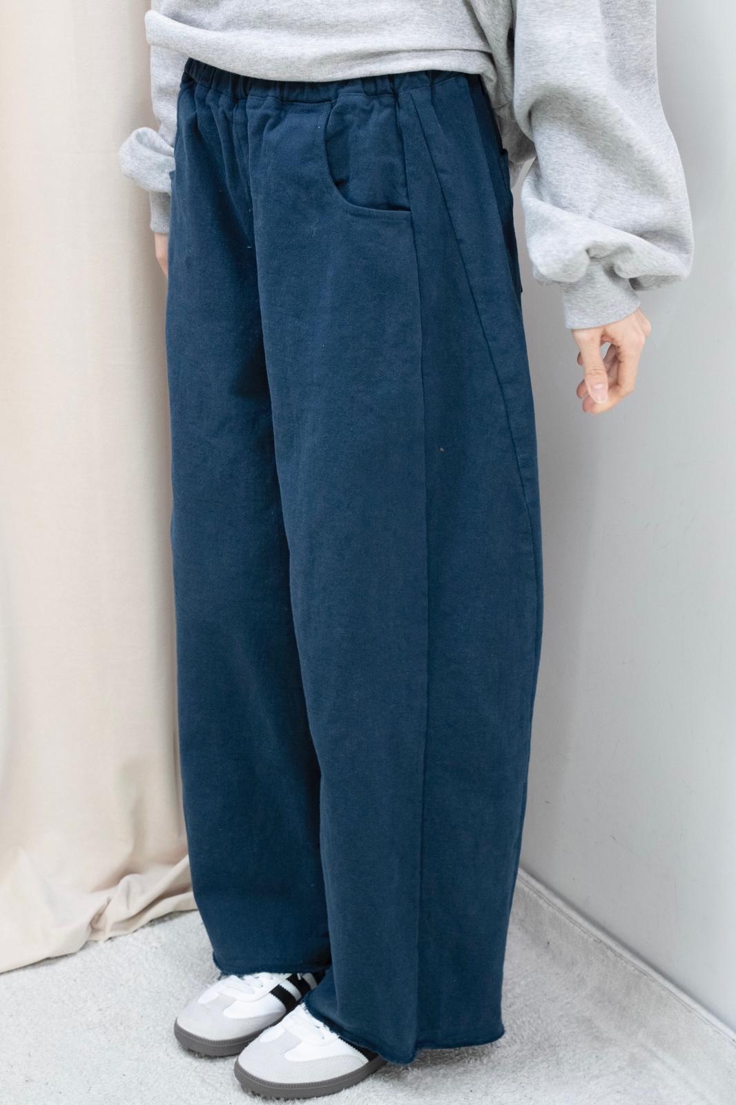 加絨靚版型不修邊休閒褲（5色）