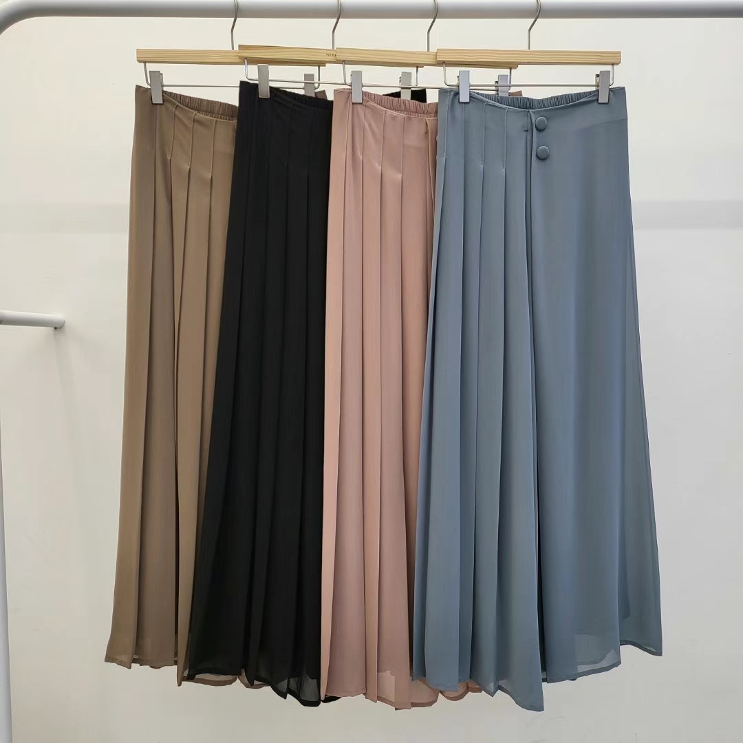 High-Waisted Pleated Skirt-Like Wide-Leg Pants ‖ 高腰百褶裙裤式阔腿长裤 KR0452171