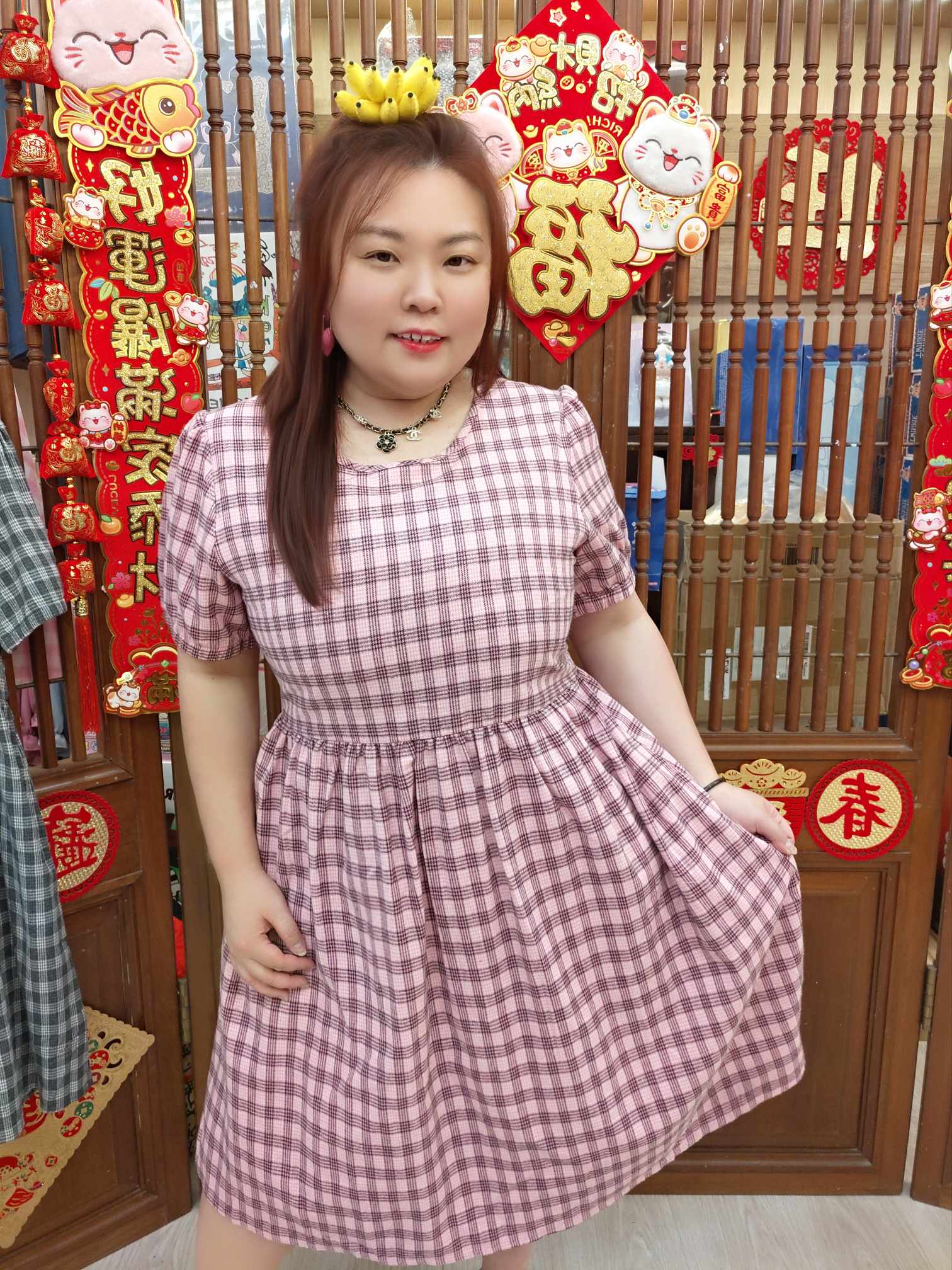 OTE11 BE#06-502444 田园风格子连衣裙