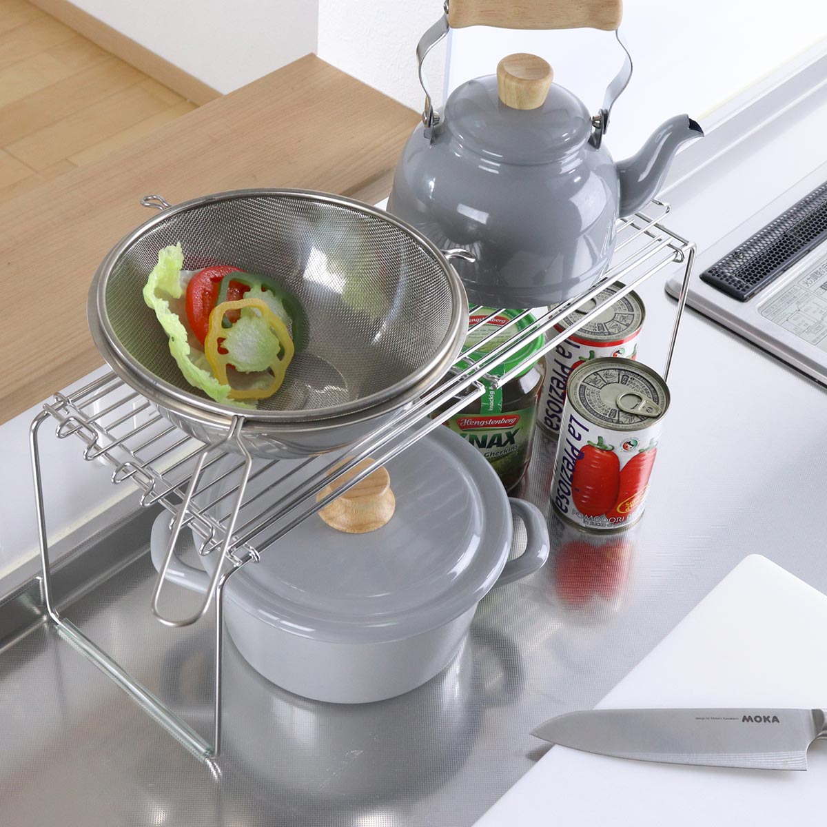  🔥🔥【日本製《大木製作所》可伸縮堆疊廚房置物架】