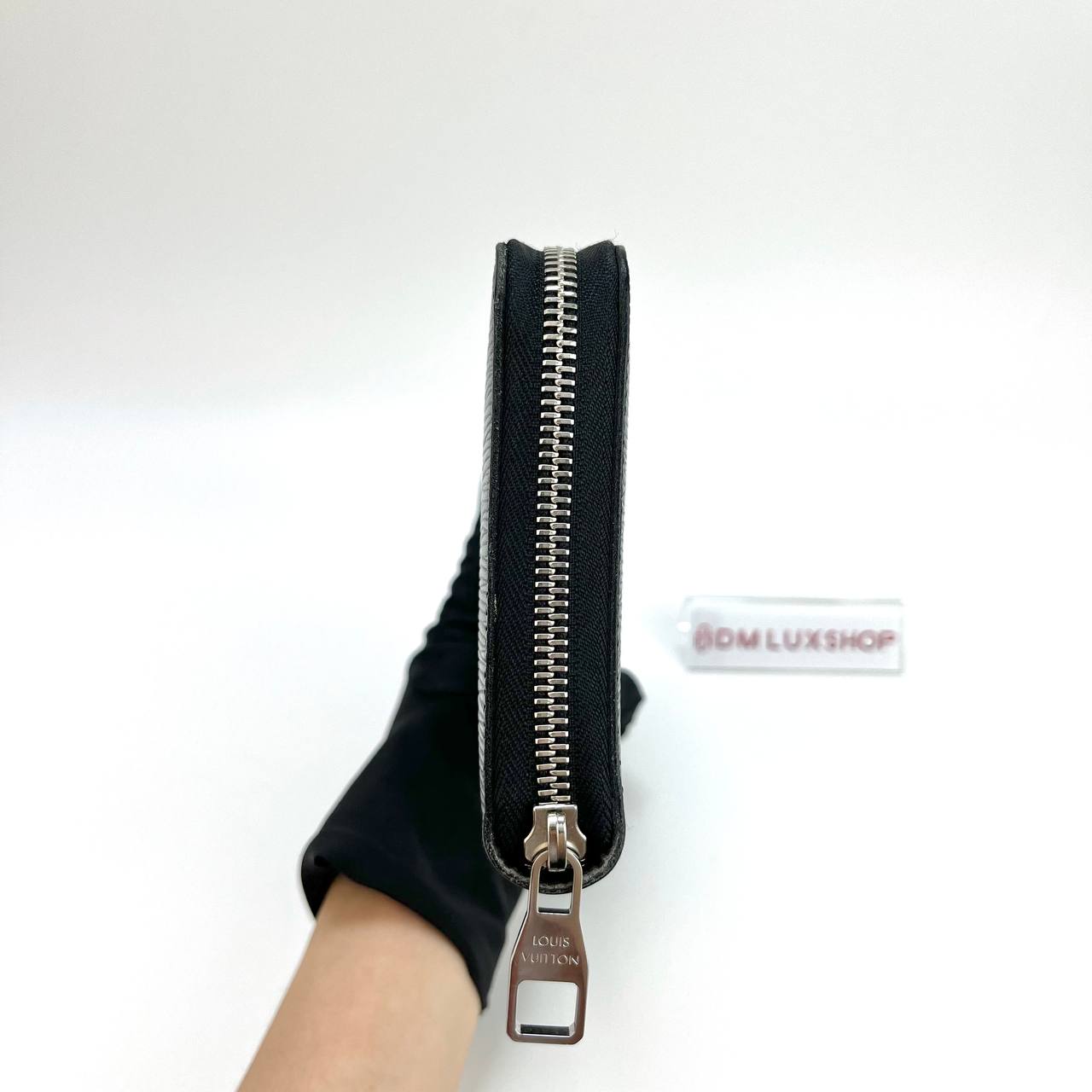 LV Black Epi Zippy Long Wallet SHW