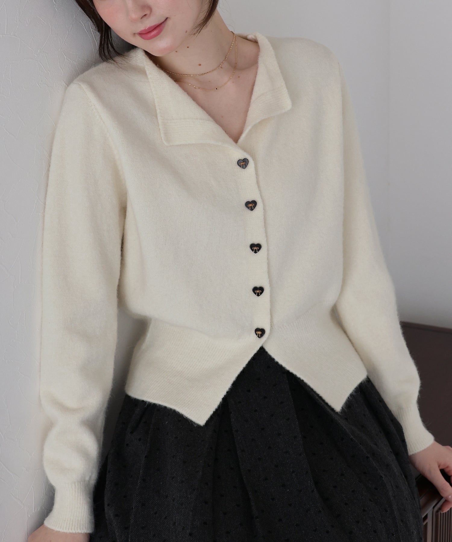 <JP> Soft Heart Bowknot Polo Knit * 4色入 <預購>