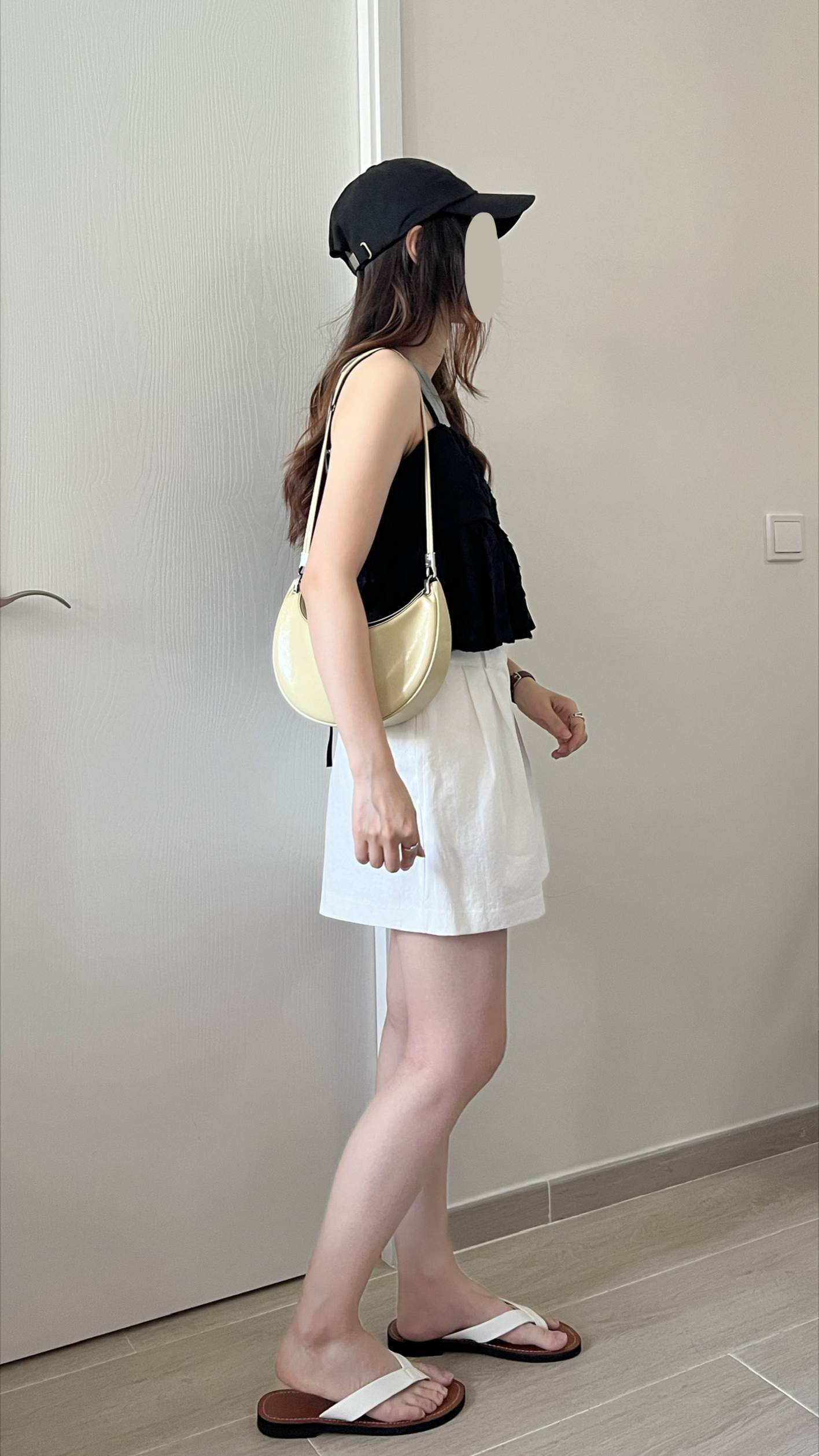 甜價仙氣花花兩穿吊帶背心 黑色