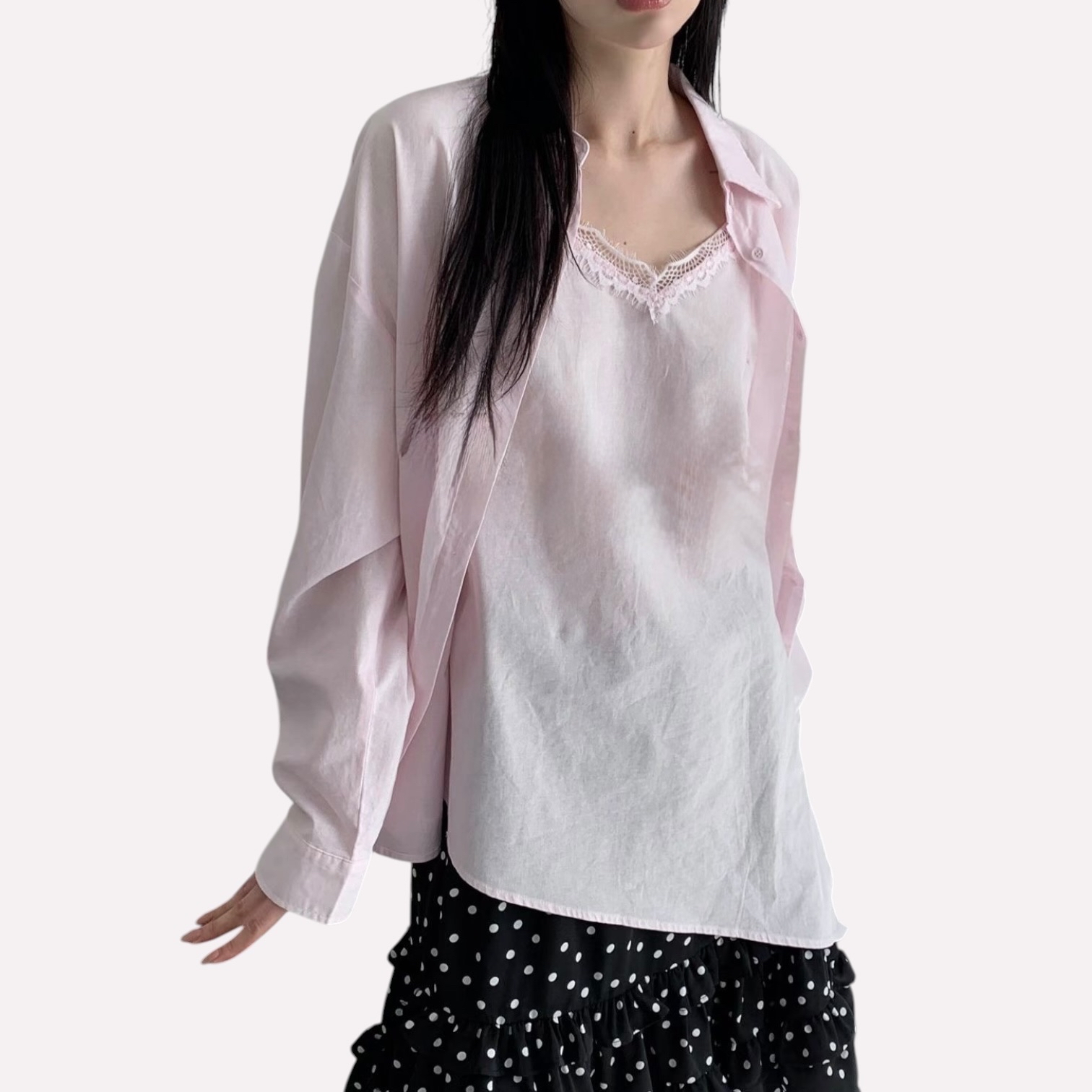 221044 麻料闊長恤