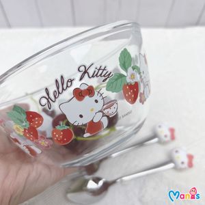 Hello-Kitty-Glass-Bowl-with-Cutlery-Set- | Manis E-shop