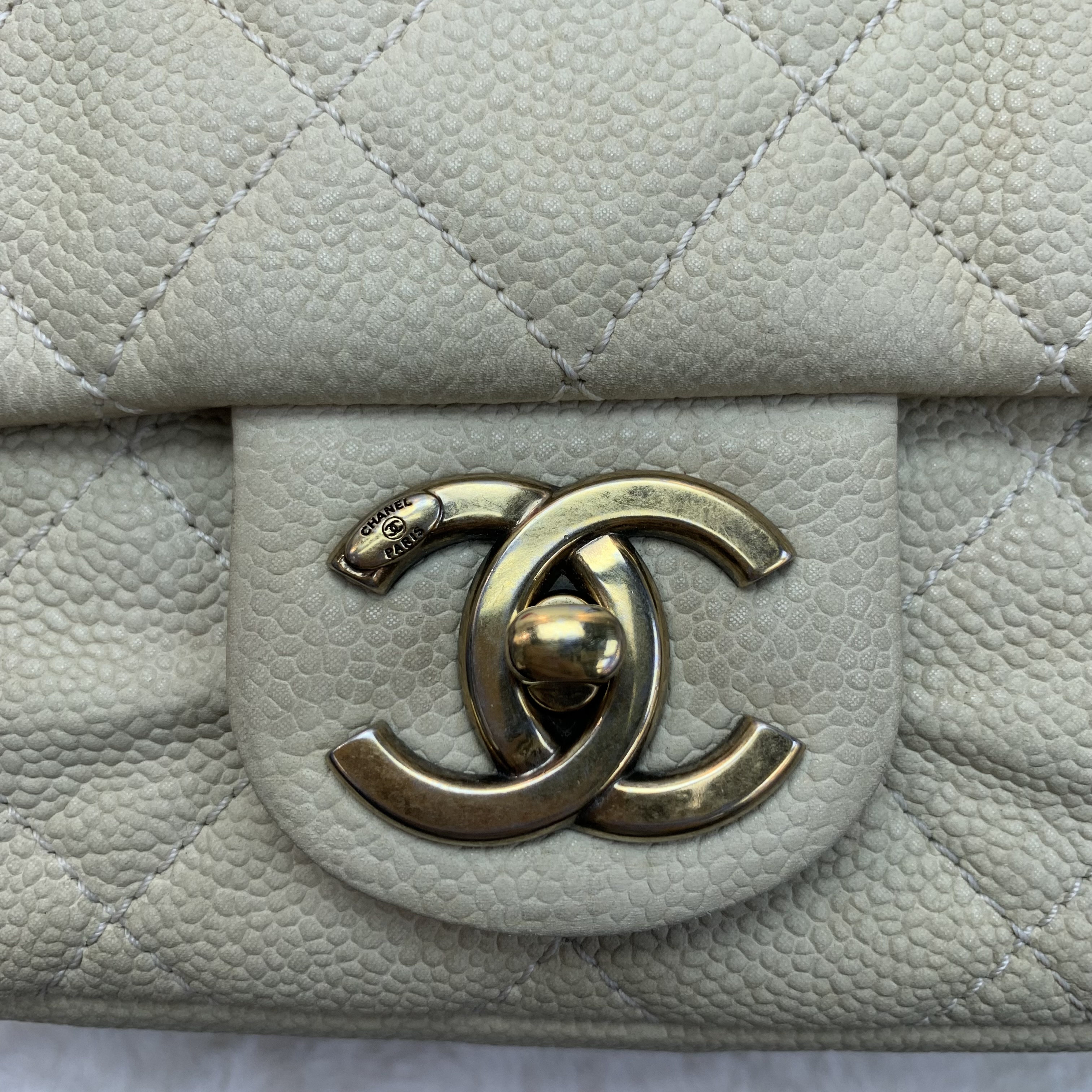 復古感Max Chanel Handle Flap Bag象牙白做舊款🫢