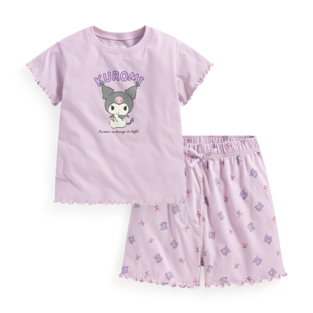 ☀️預訂 台灣直送☀️正版授權Sanrio系列四色純棉花邊印花家居服上下套裝