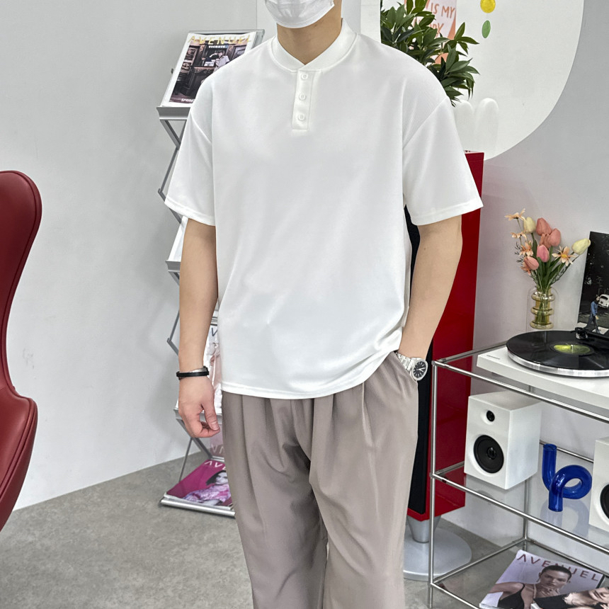 BEST | 🇰🇷亨利領3鈕扣Tee 