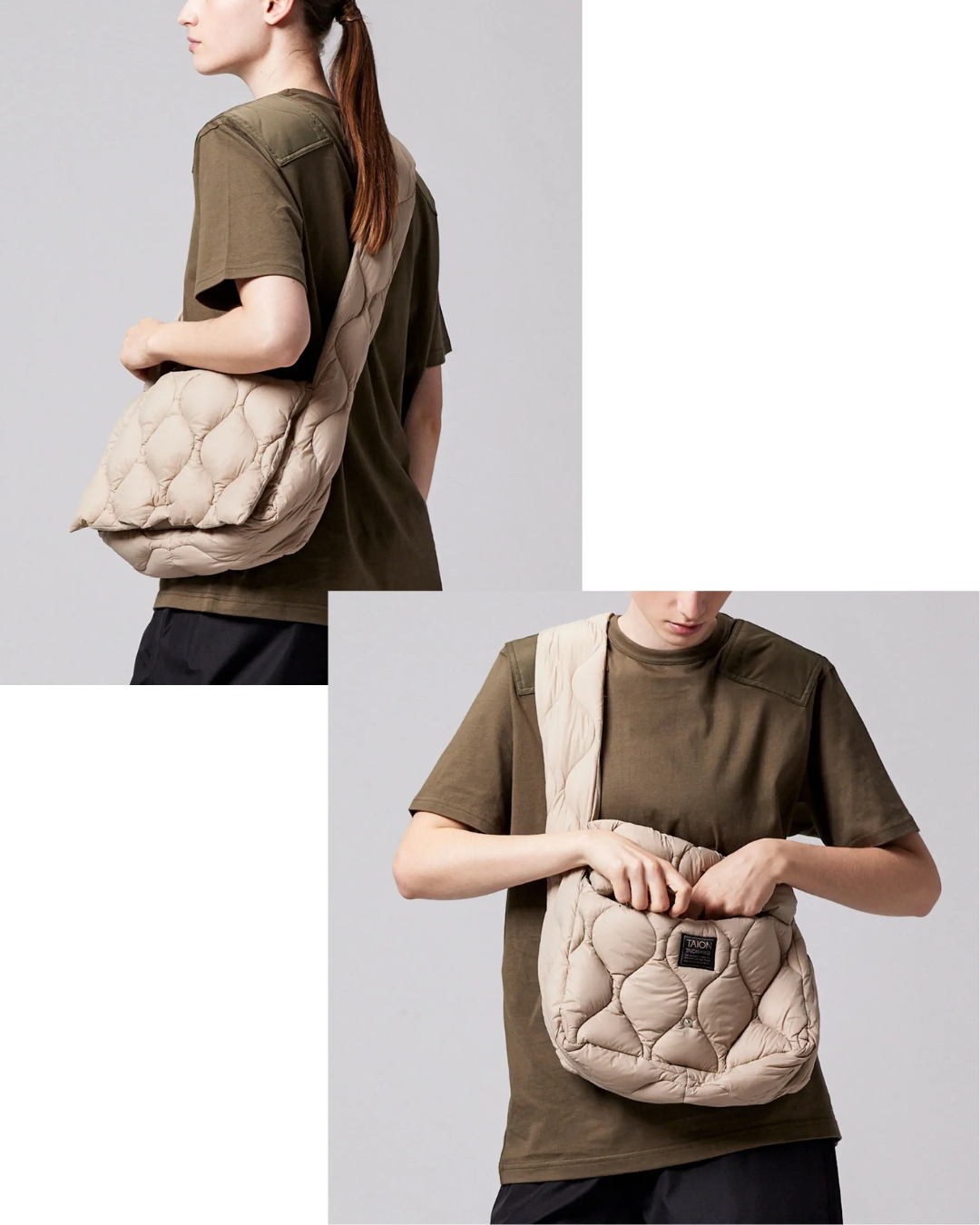 日本代購【 2026年秋冬新產品 日本直送 TAION 軍事風 尼龍輕量 羽絨郵差袋 M size Military Messenger Down Bag (TAION-MGBG01ALSML-M) 】