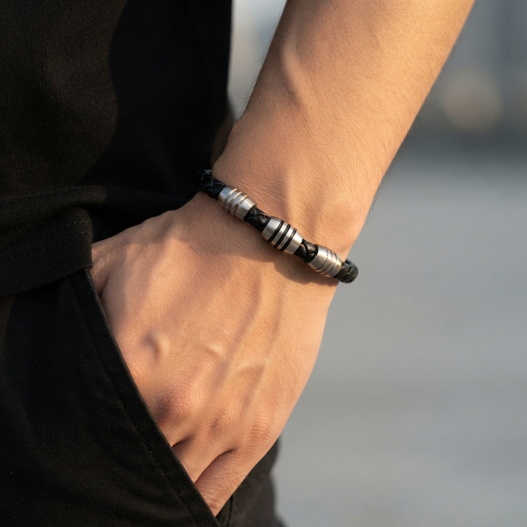 Boccia Titanium 0347-06 Bracelet 鈦金屬 / 真皮手鏈
