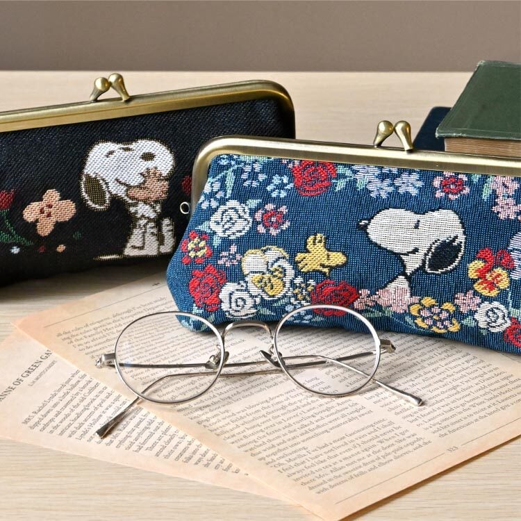 日本直送｜Gobelin 織錦刺繡扣式眼鏡盒筆袋 - 姆明 & Snoopy 