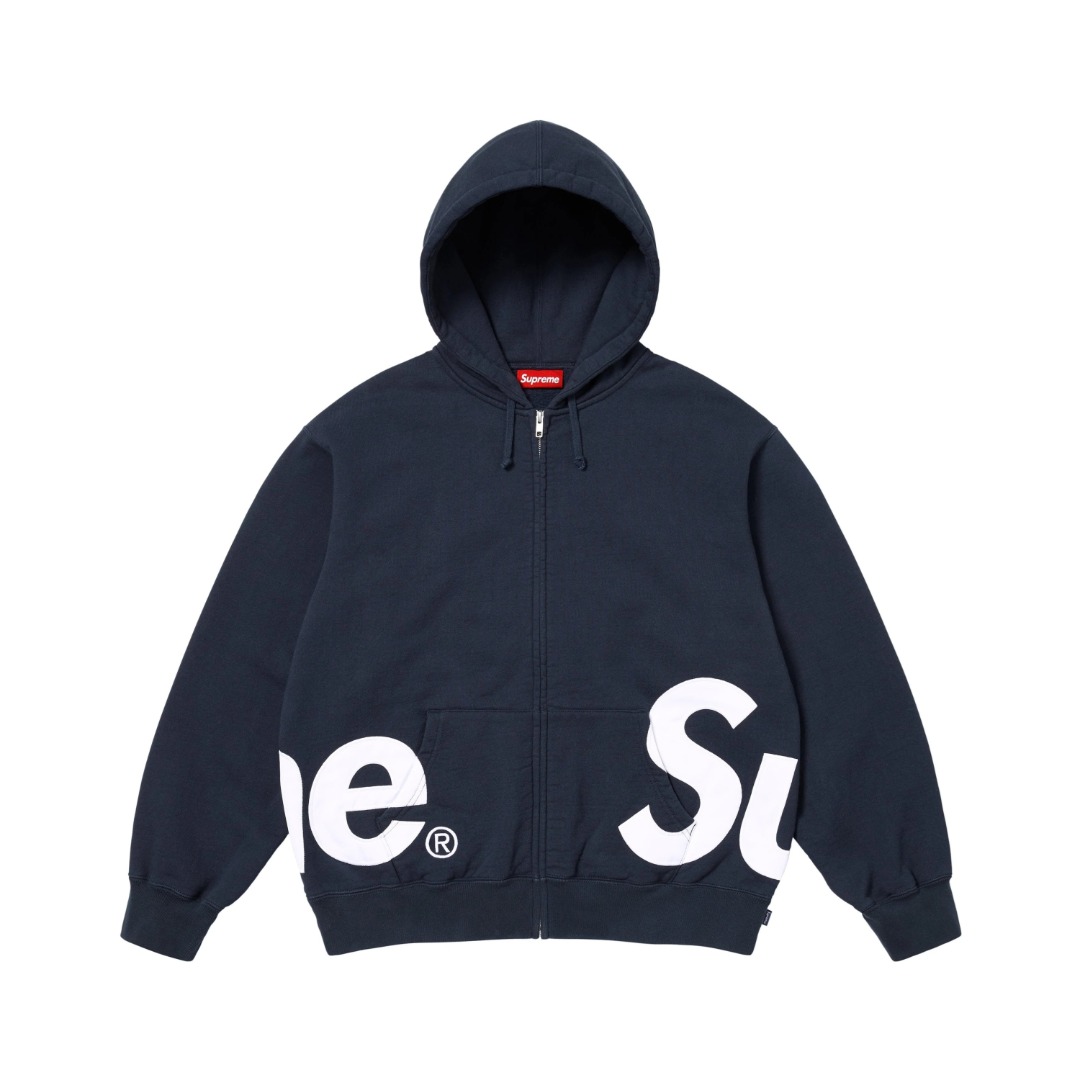 Supreme Big Logo Zip Up Hooded Sweatshirt