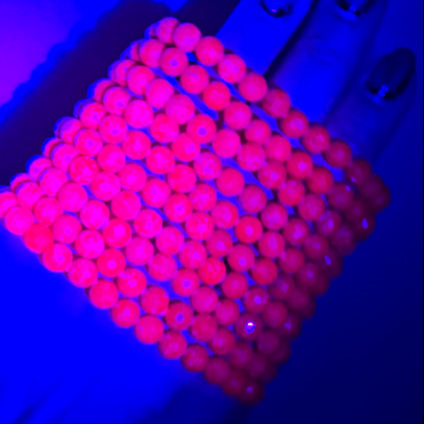 Faceted 6.4mm ruby bracelets with UV reaction - RBY128